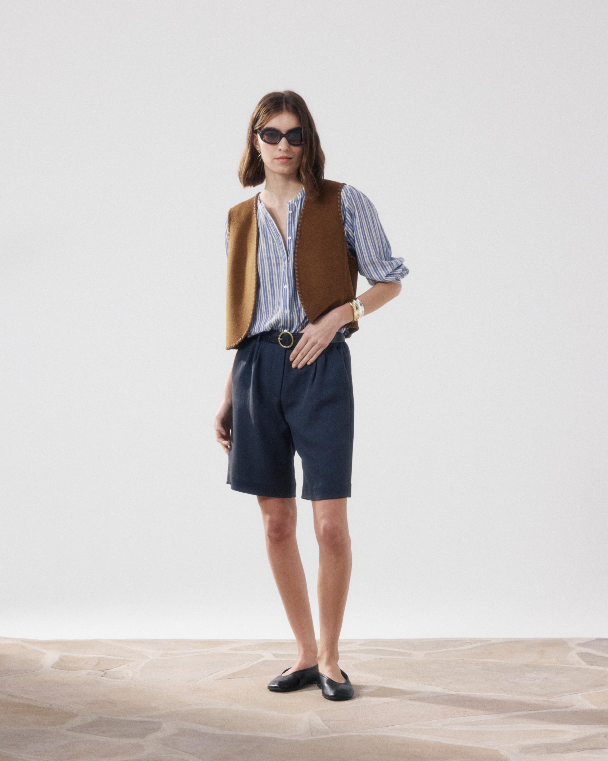 Women's Navy Blue Lyocell Short Sterling BFSE612-02