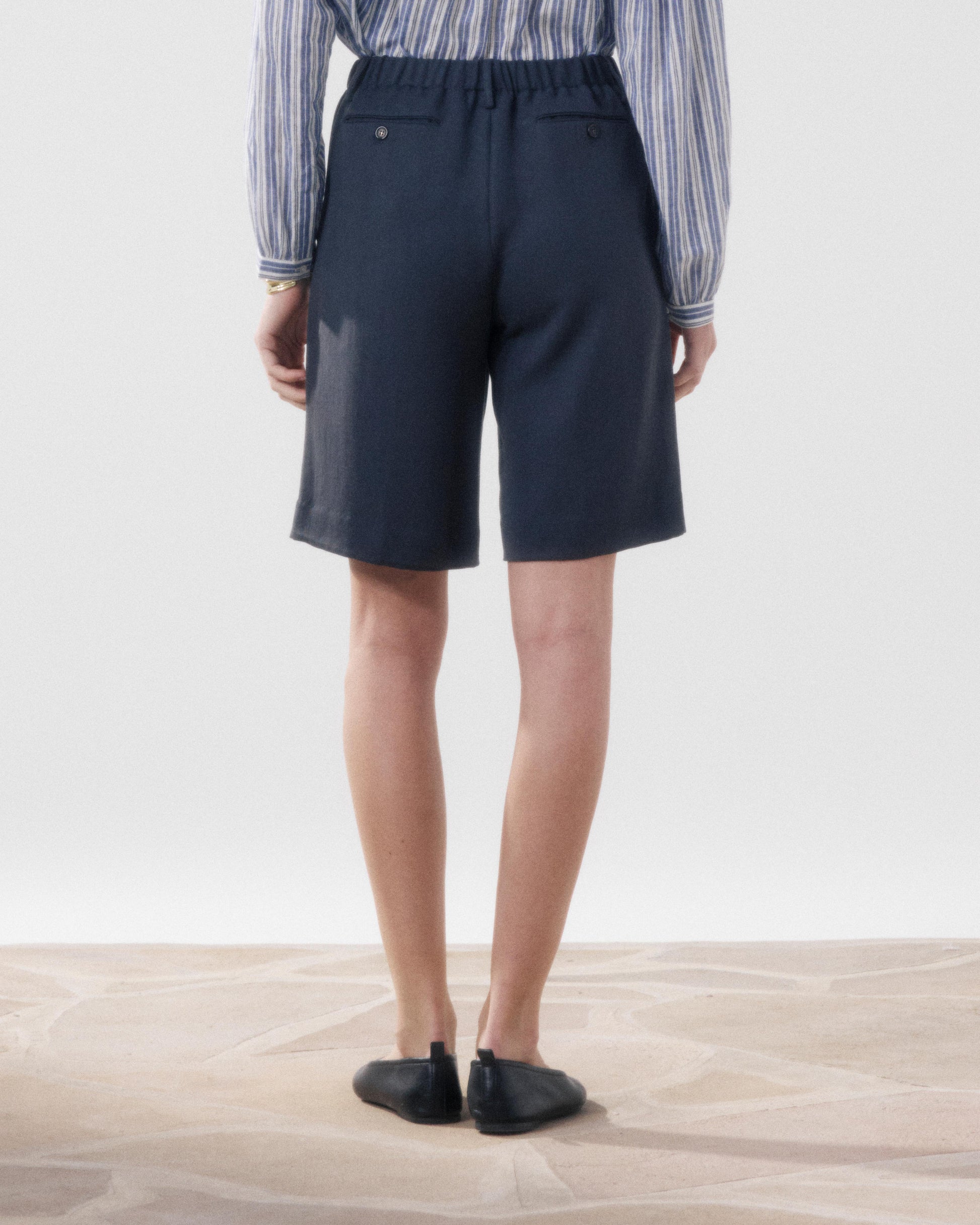 Women's Navy Blue Lyocell Short Sterling BFSE612-02