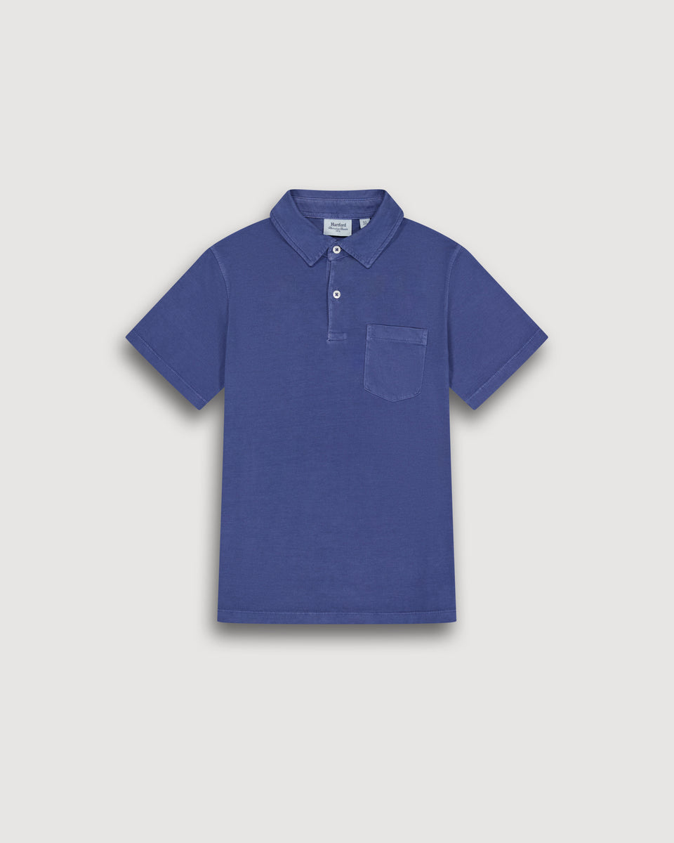 Polo Garçon en Jersey De Lyocel & Coton Bleu Denim Polo Kid - Image principale