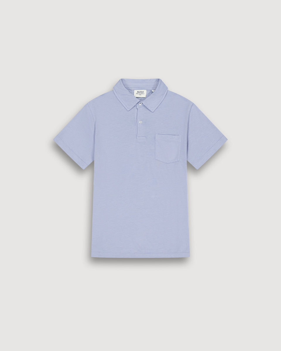 Garçon en Jersey De Lyocel & Coton Bleu Clair Polo Kid - Image principale