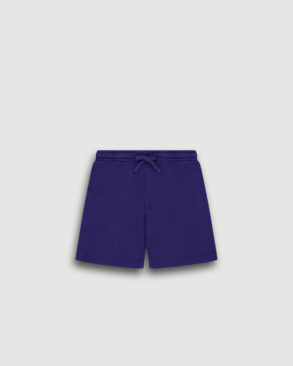 geprägter BaumwolleShort für Jungen Indigo Blau Waffle - Image principale