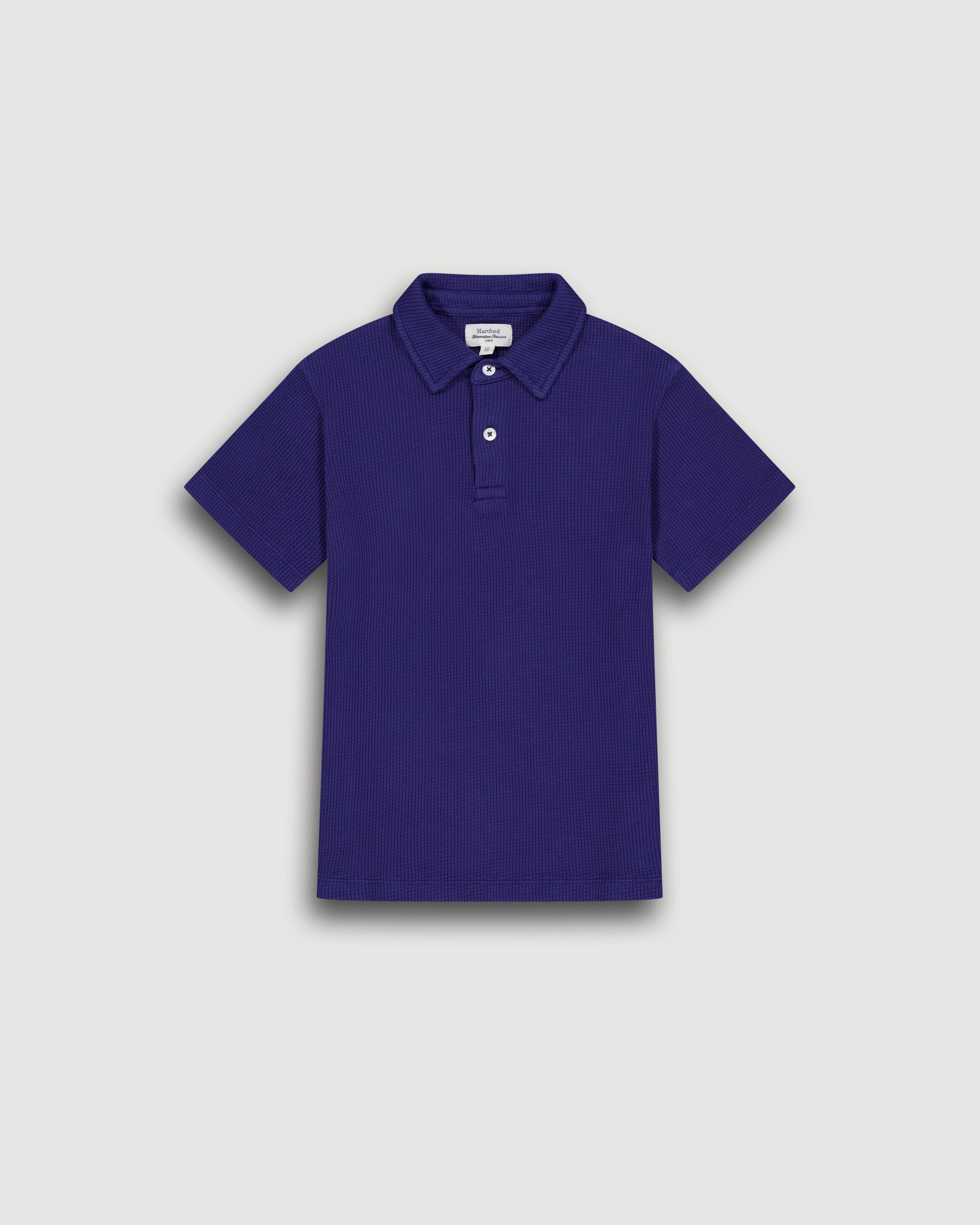 Polo Garçon en Coton Gaufré Bleu Indigo Waffle Polo Kid BFTAM310-03