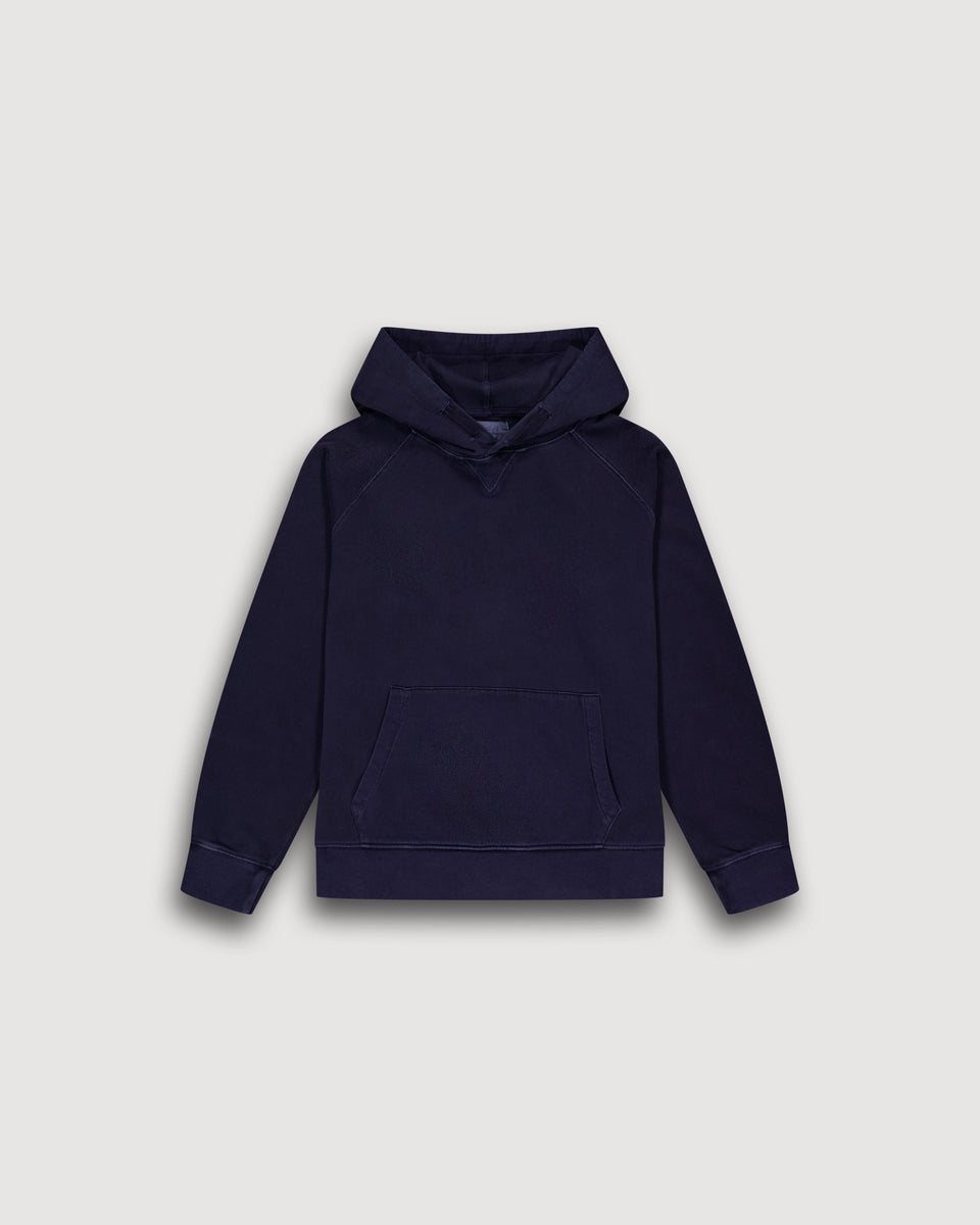 Hoody Marineblauw Slubkatoen Sweatshirt voor jongens - Image principale