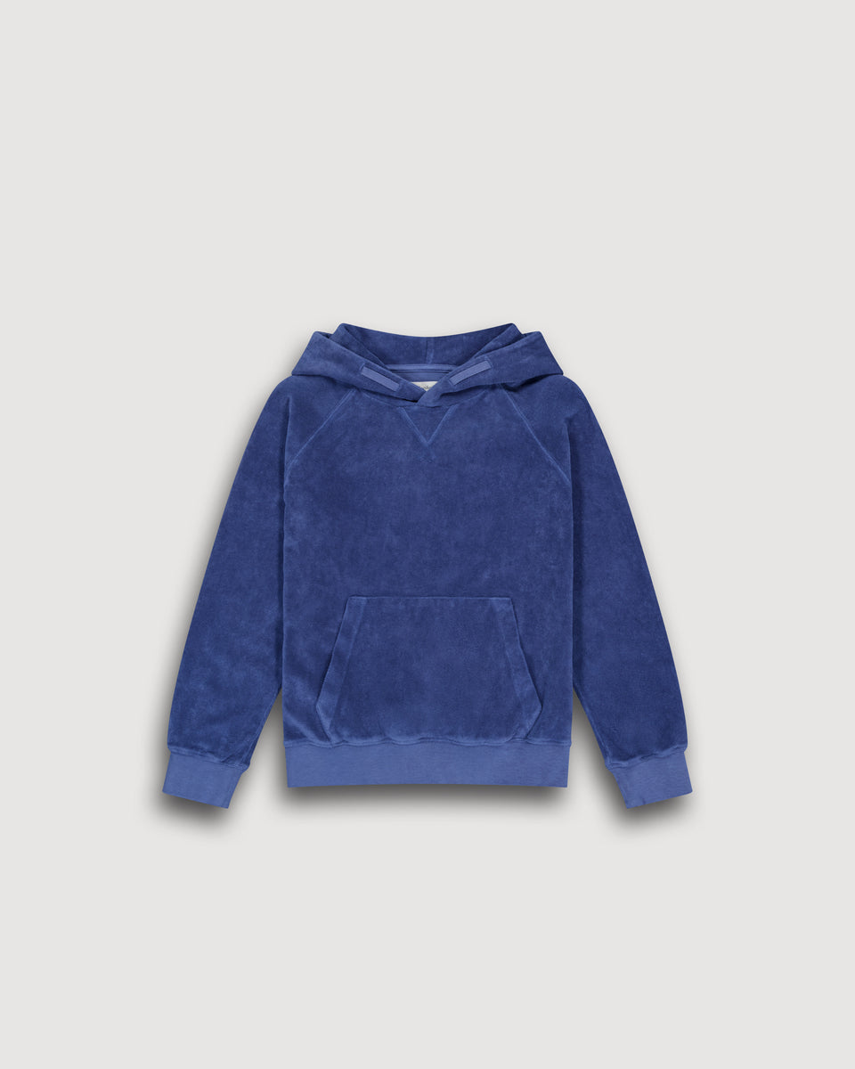 Sweatshirt Garçon en Eponge Bleu Denim Bouclette - Image principale