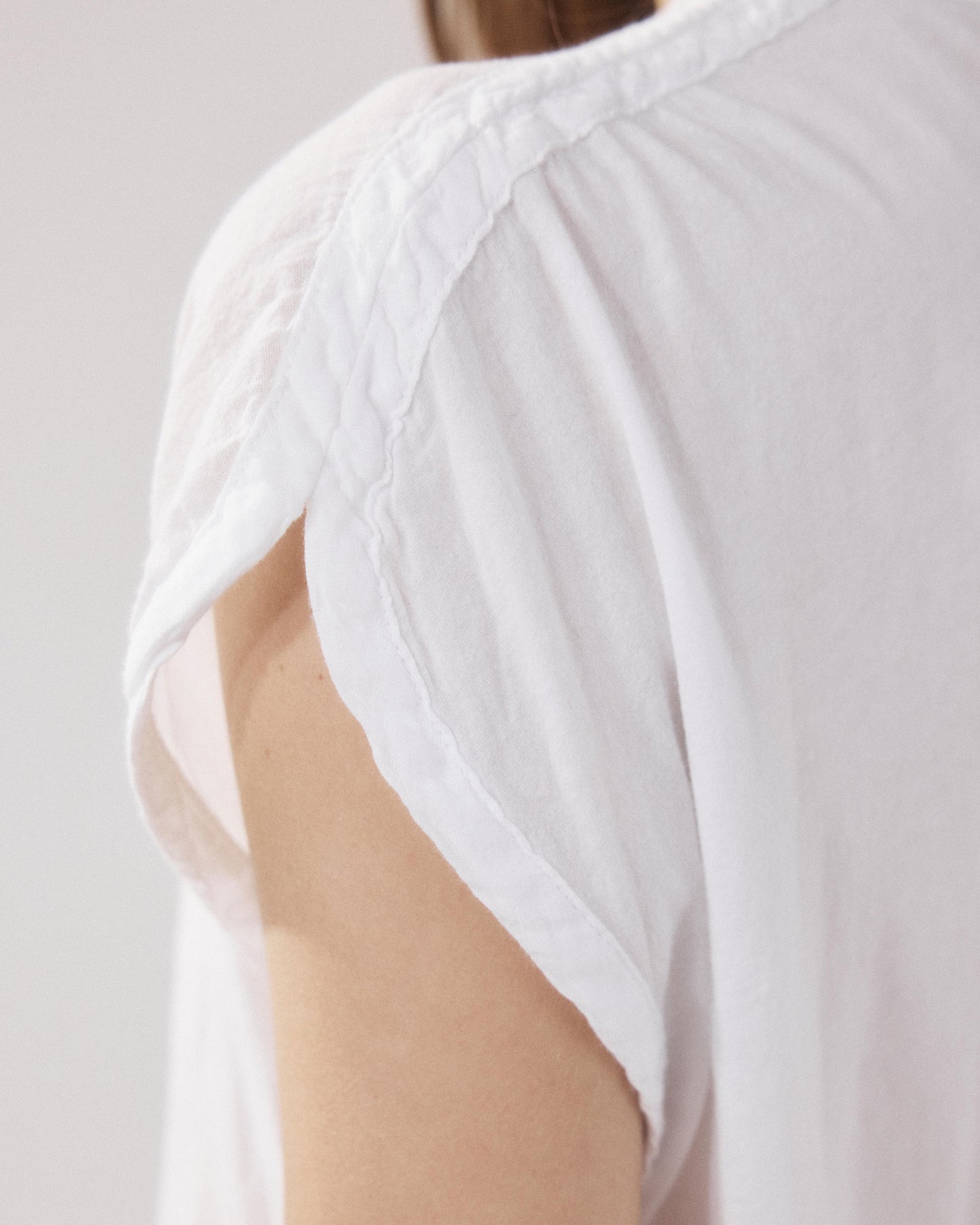 Women's White Teza Bi-fabric Cotton Shirt