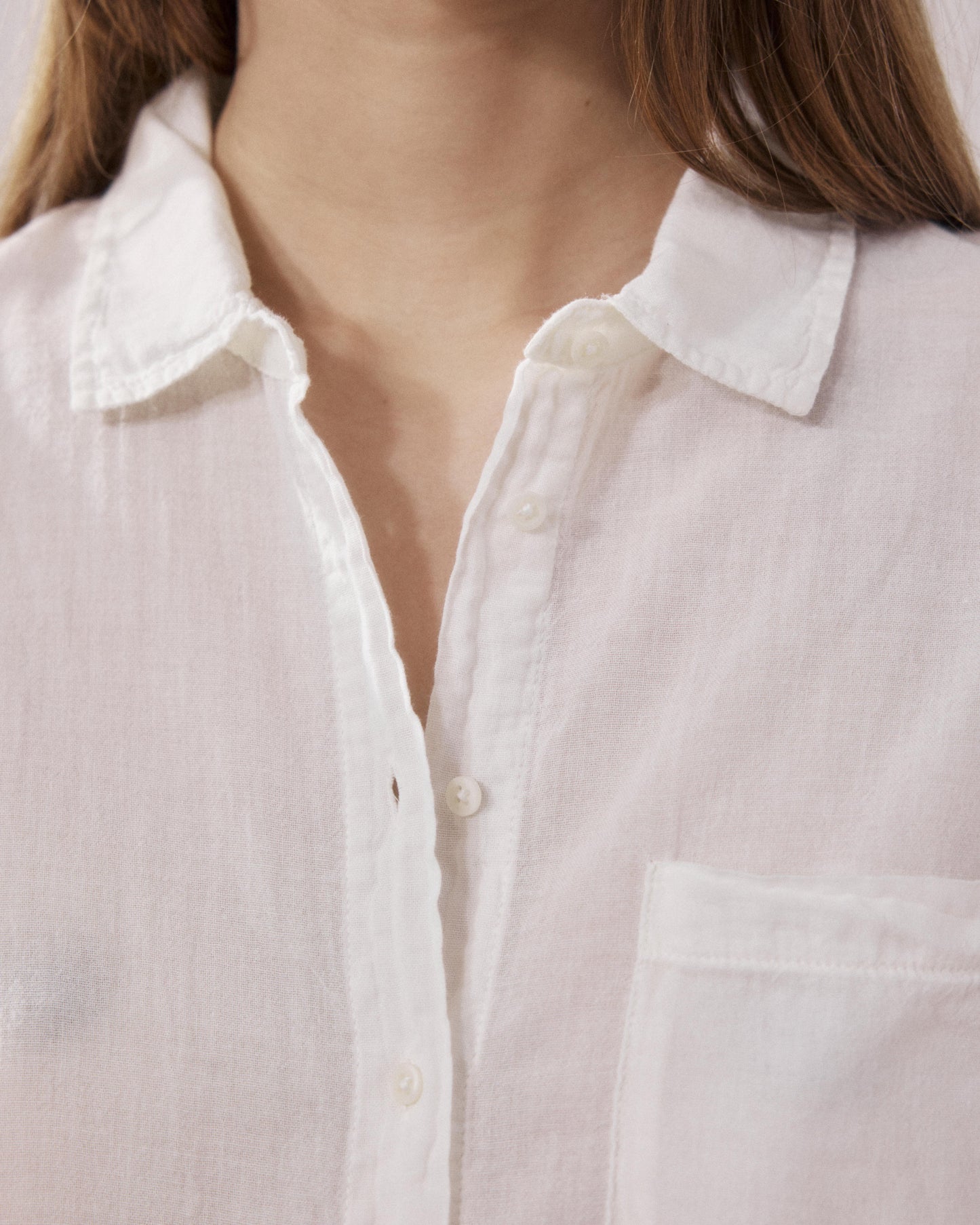 Chemise Femme en Coton Bi-Matière Ecru Tamy