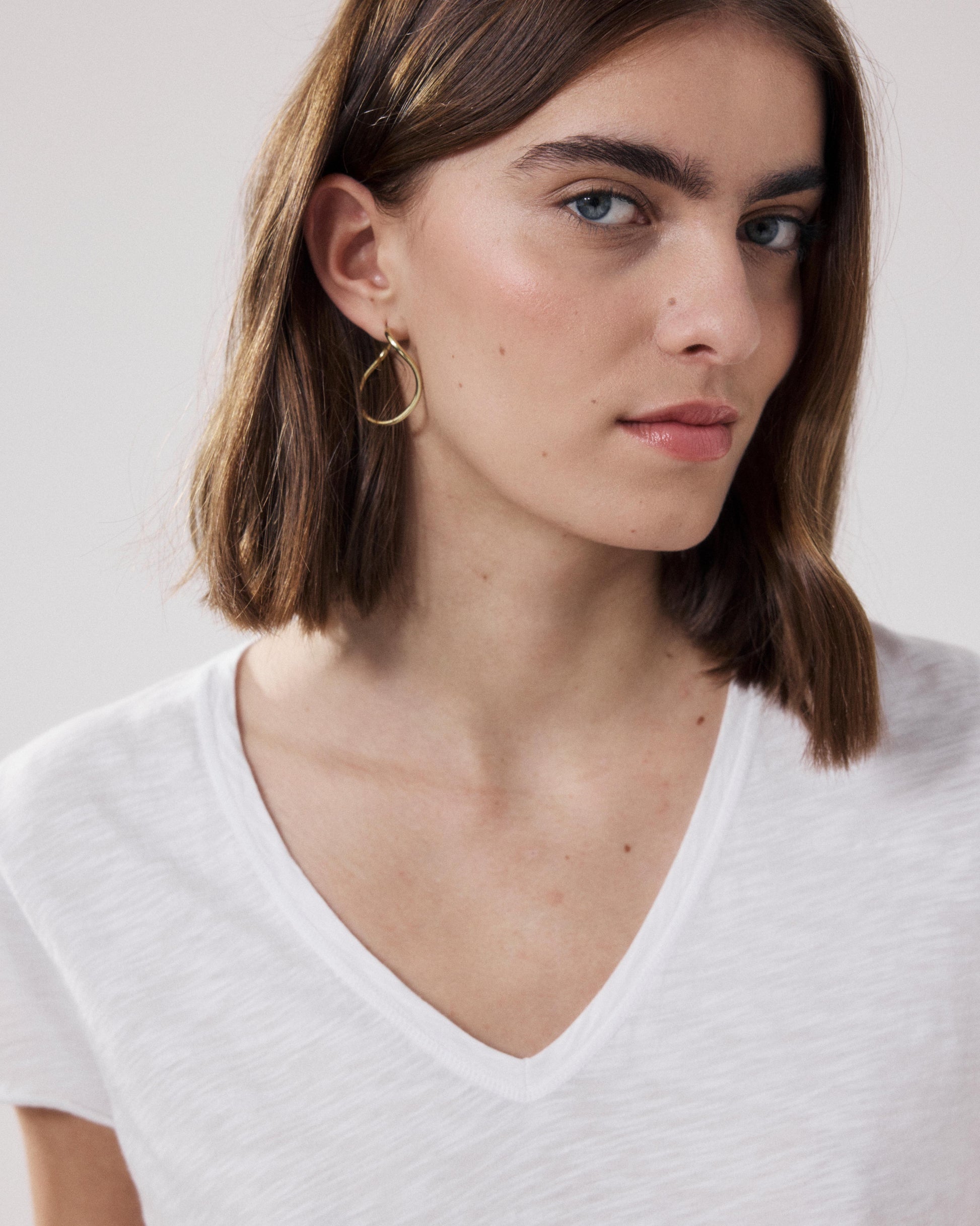 T-shirt Femme en Coton Flammé Blanc Tovony