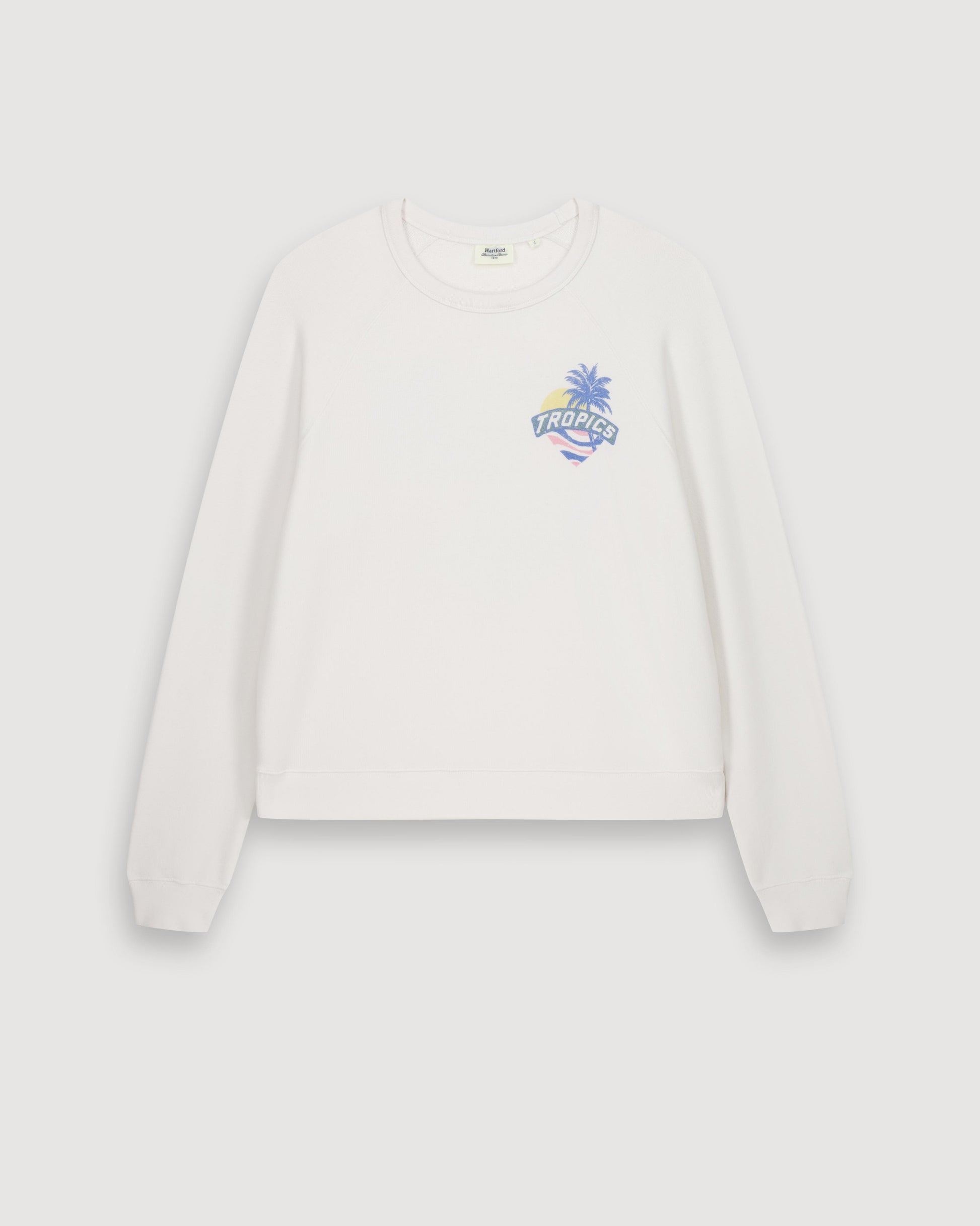 Sweatshirt Femme en Molleton Ecru Tatropic
