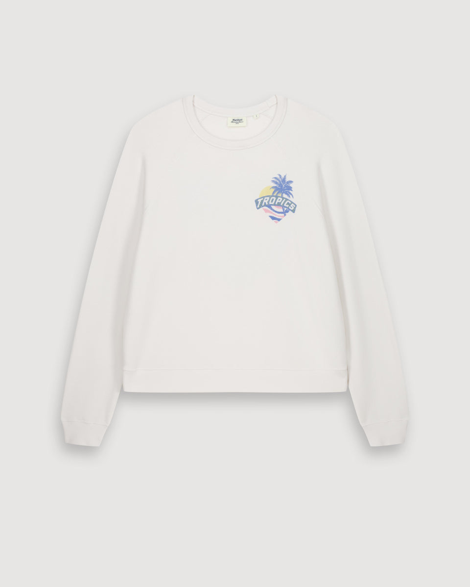 Sweatshirt Femme en Molleton Ecru Tatropic - Image 3