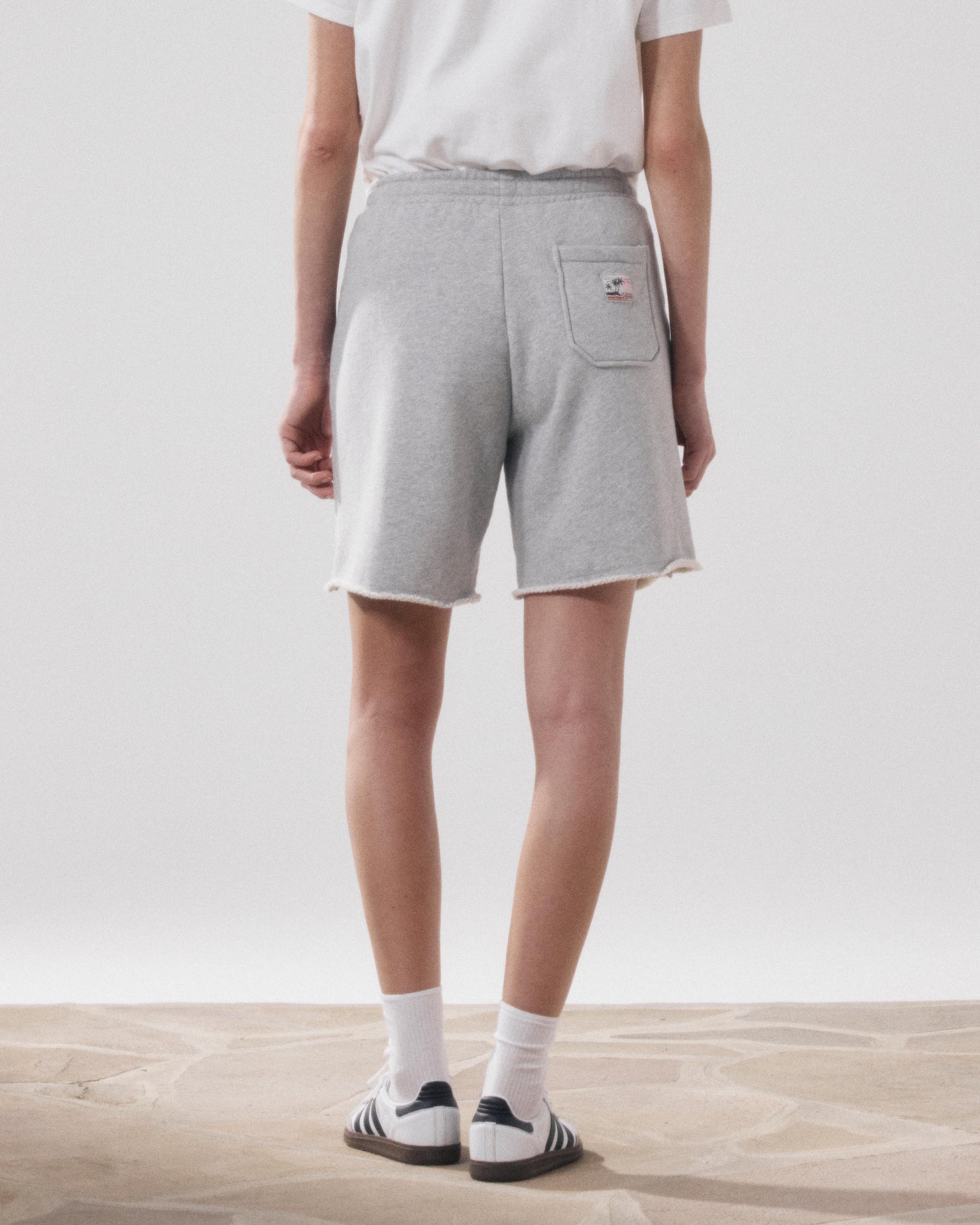 Short Femme en Molleton Gris Chiné Titien