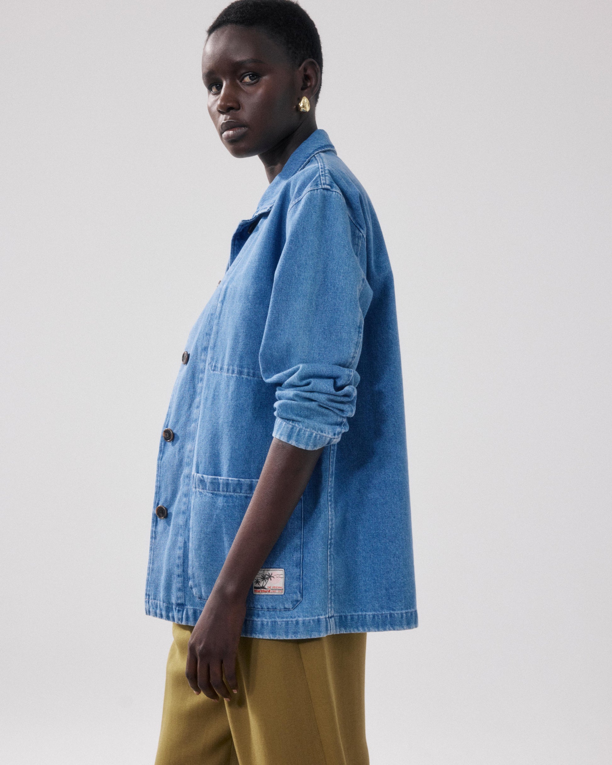 Chaqueta de mujer en denim azul claro Verdi BFVE617-01