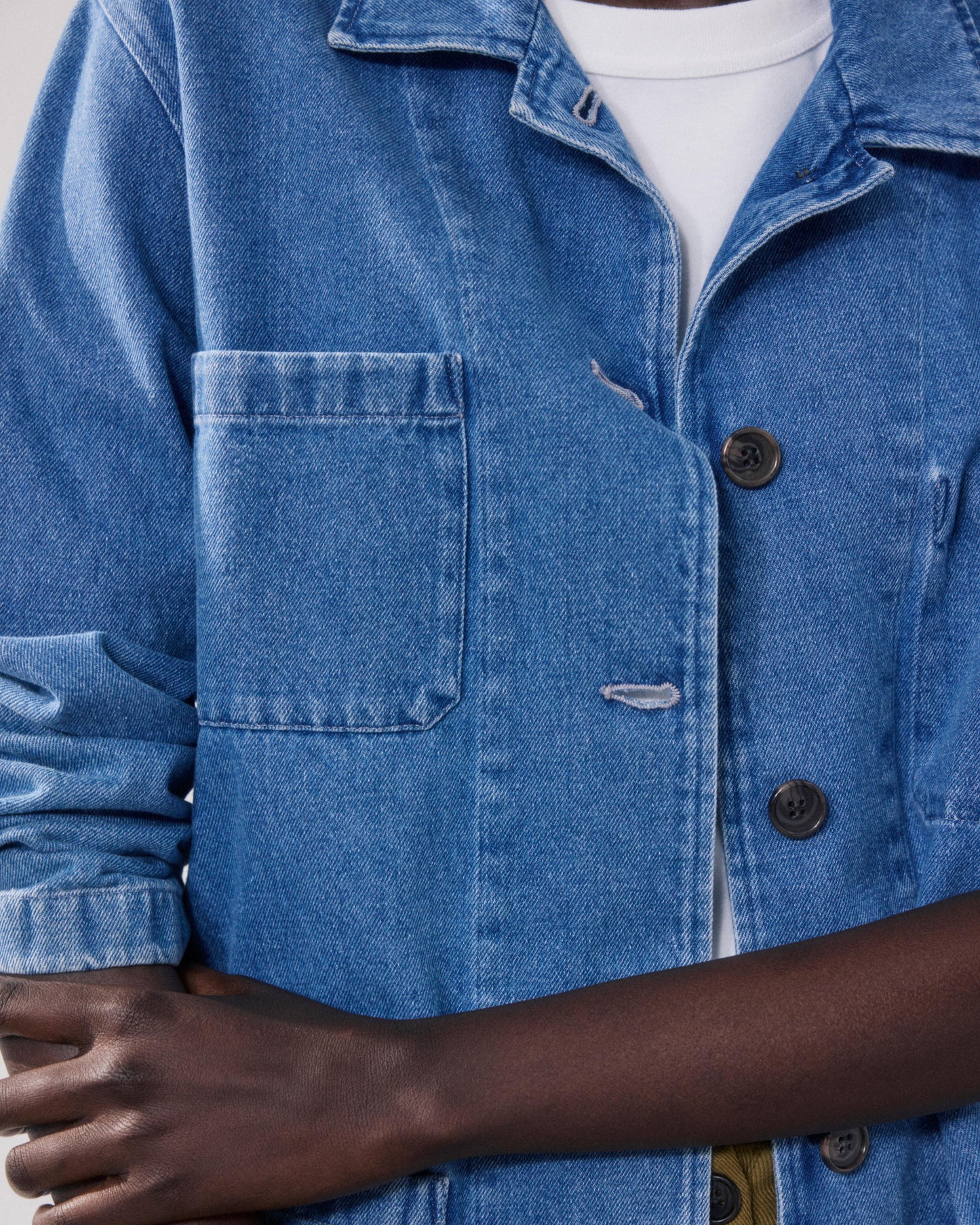 Chaqueta de mujer en denim azul claro Verdi BFVE617-01