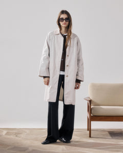 Women's Beige Cotton Gabardine Coat Vibe BFVF600-21