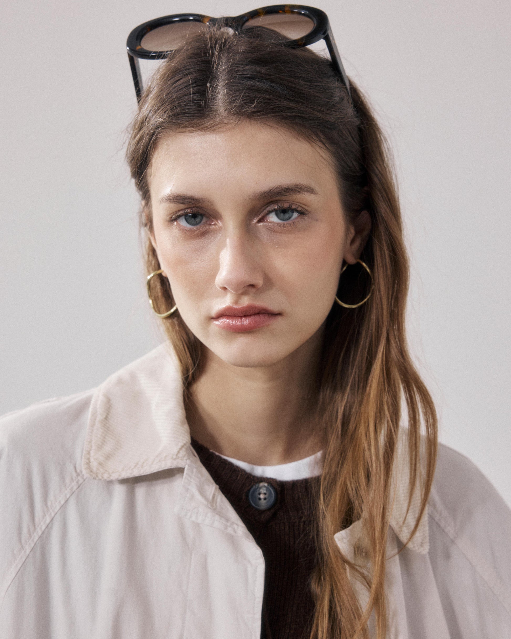 Women's Beige Cotton Gabardine Coat Vibe BFVF600-21