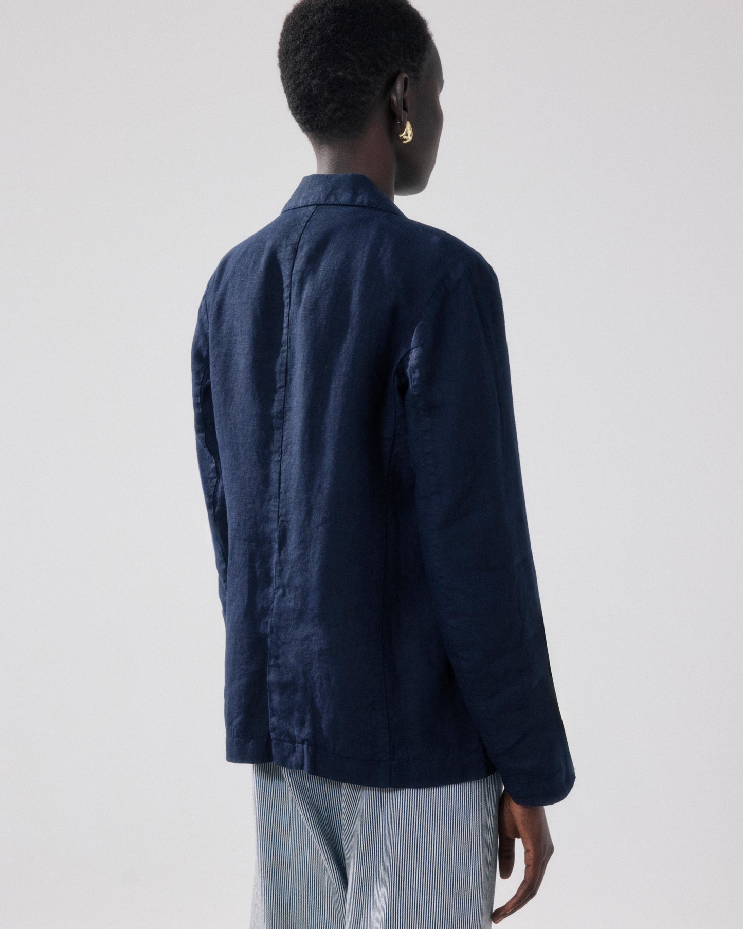 Veste Femme en Lin Bleu Nuit Virna BFVH606-43