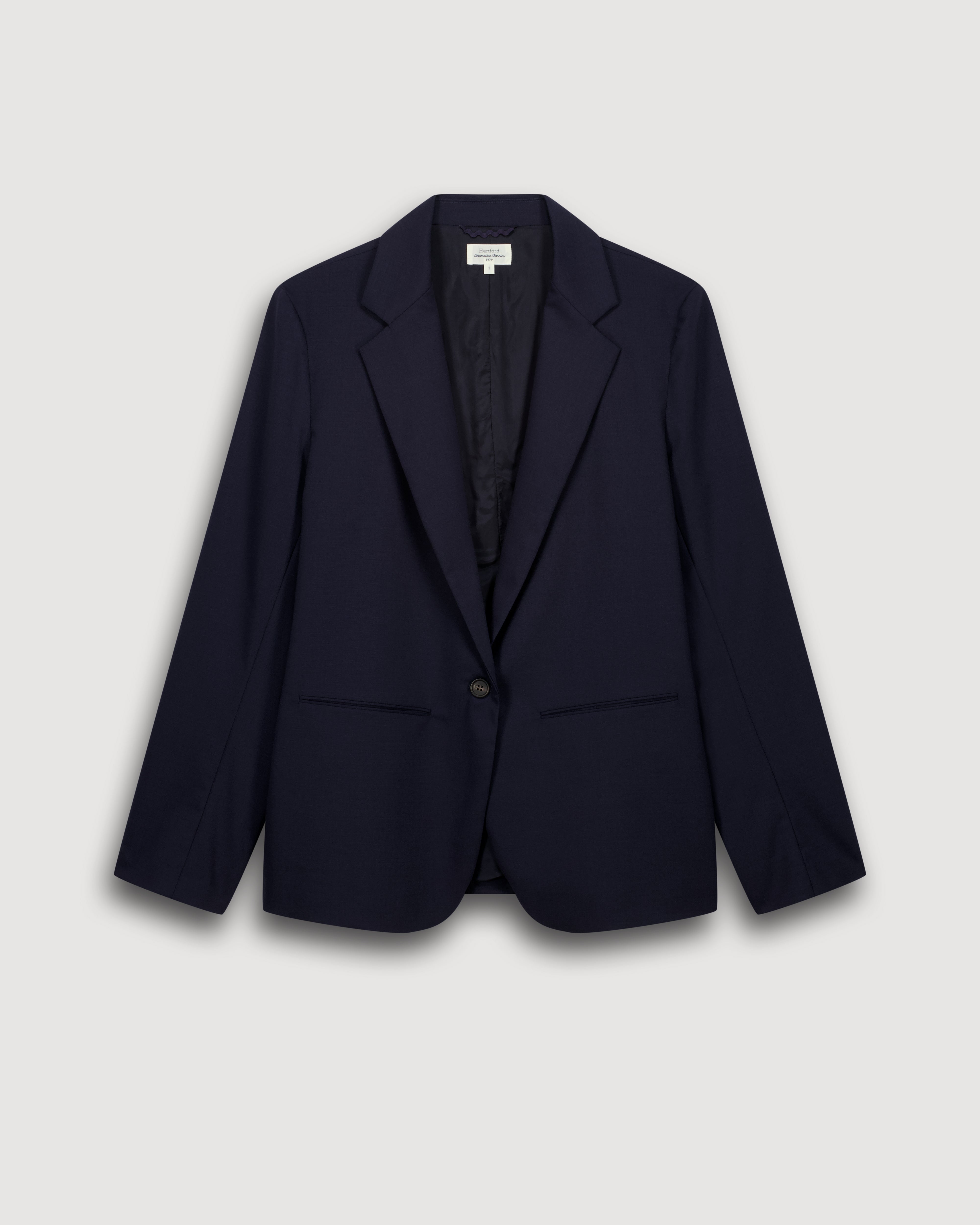 Virna Women's Navy Blue Wool Blend Jacket BFVH614-01 - Women's