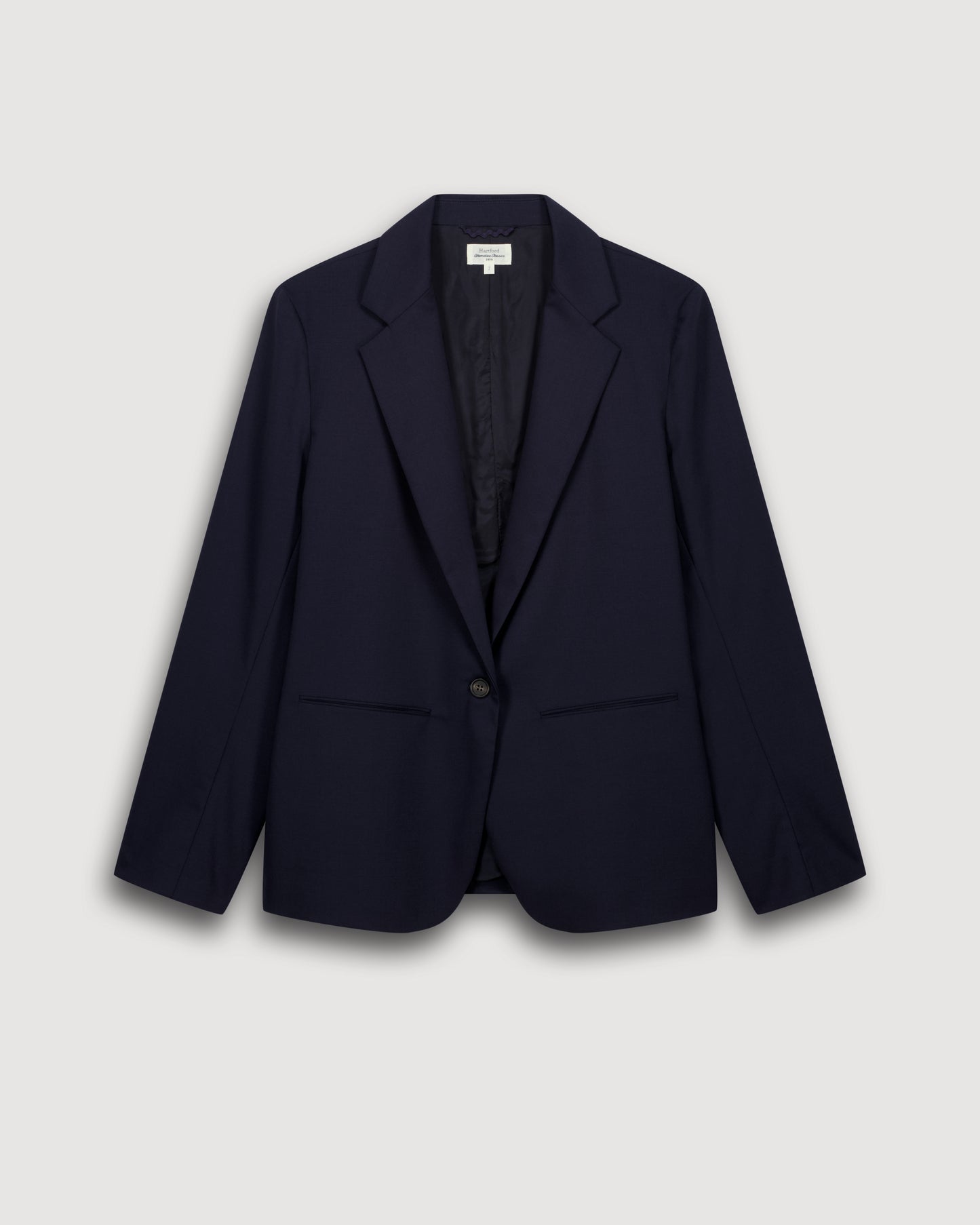 Virna Marineblauwe jas van wol voor dames