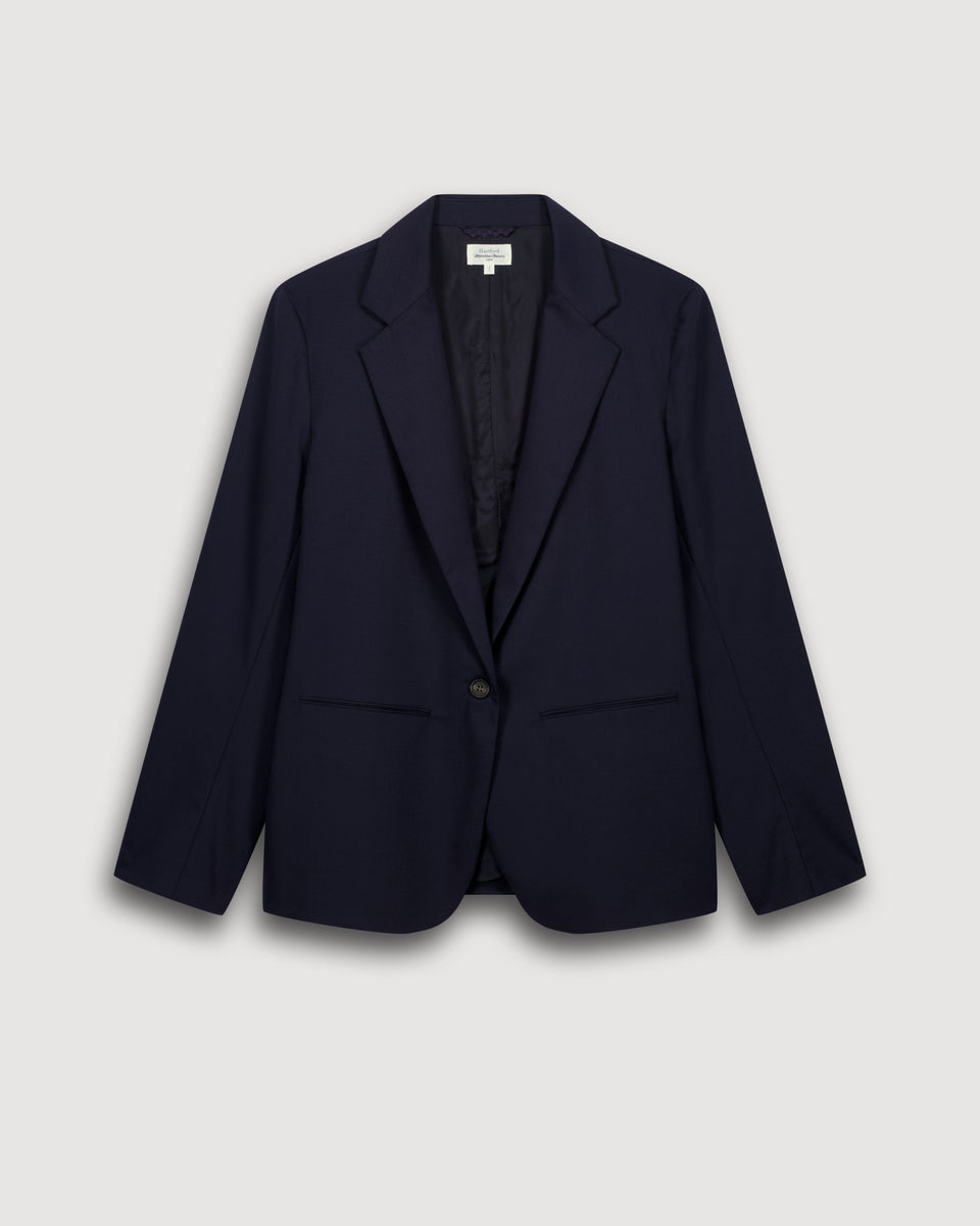 Chaqueta de lana azul marino para mujer Virna - Image 3