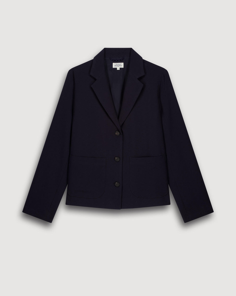 Chaqueta de crepé azul medianoche para mujer Vizir - Image 3