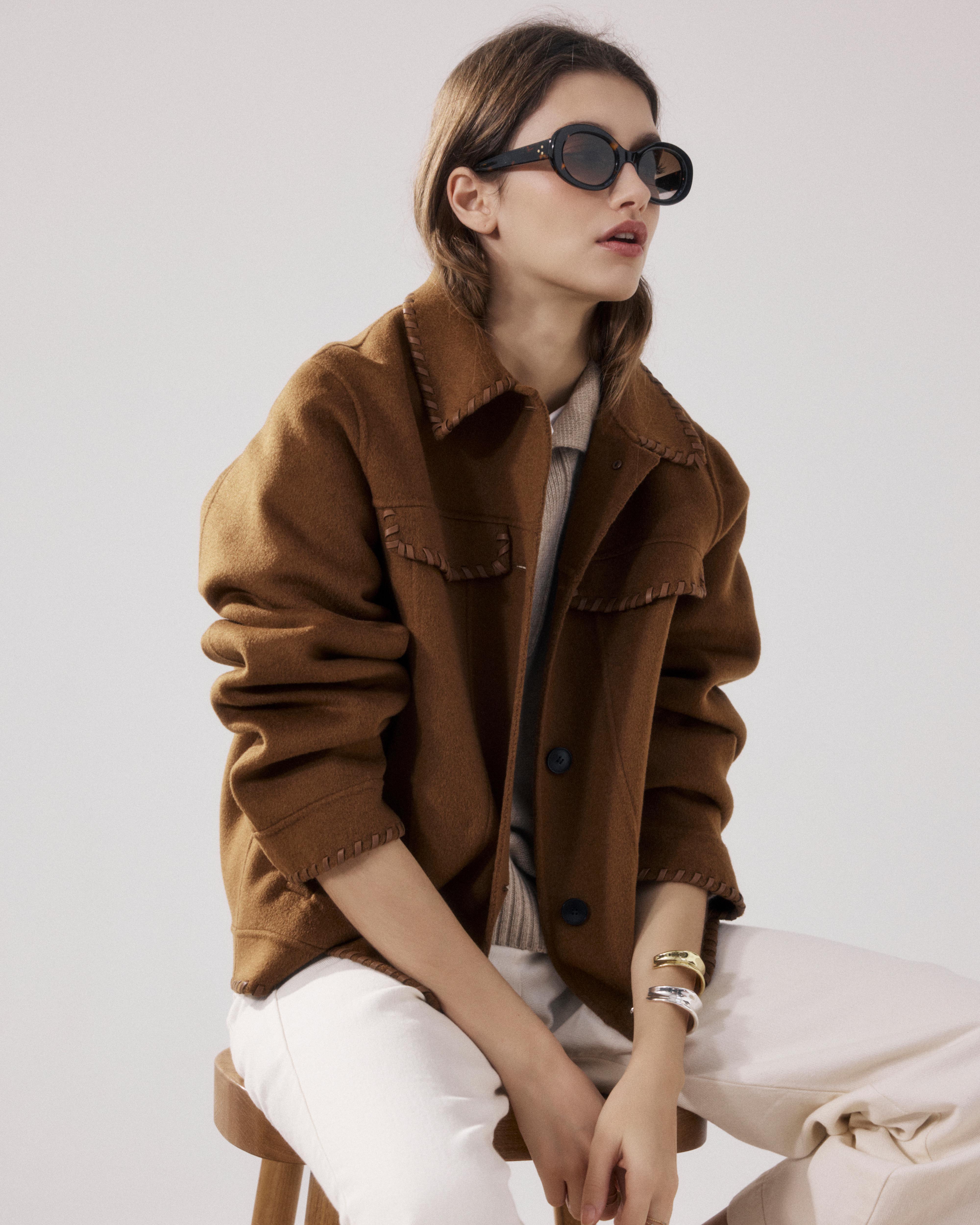ジャケット・アウター Hartford laine wool coat 48 Women's Double-Faced Wool Jackets & Coats, Bohemian Chic Ready