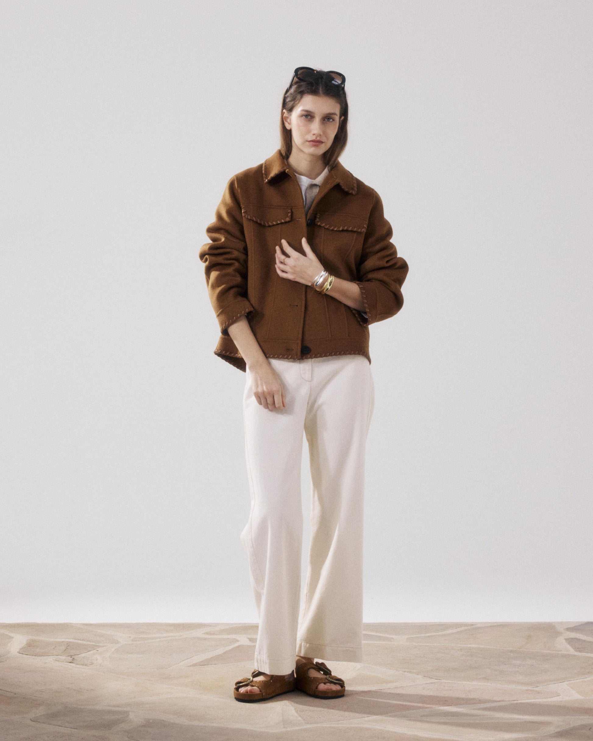 Veste Femme en Laine Double Face Bronze Vanice BFVN555-02