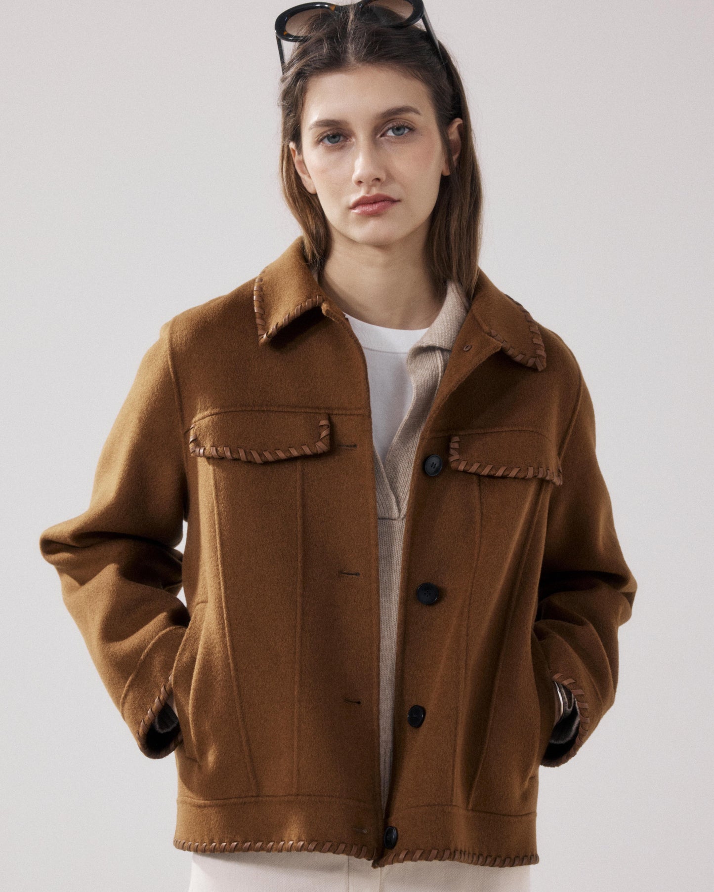 Veste Femme en Laine Double Face Bronze Vanice BFVN555-02