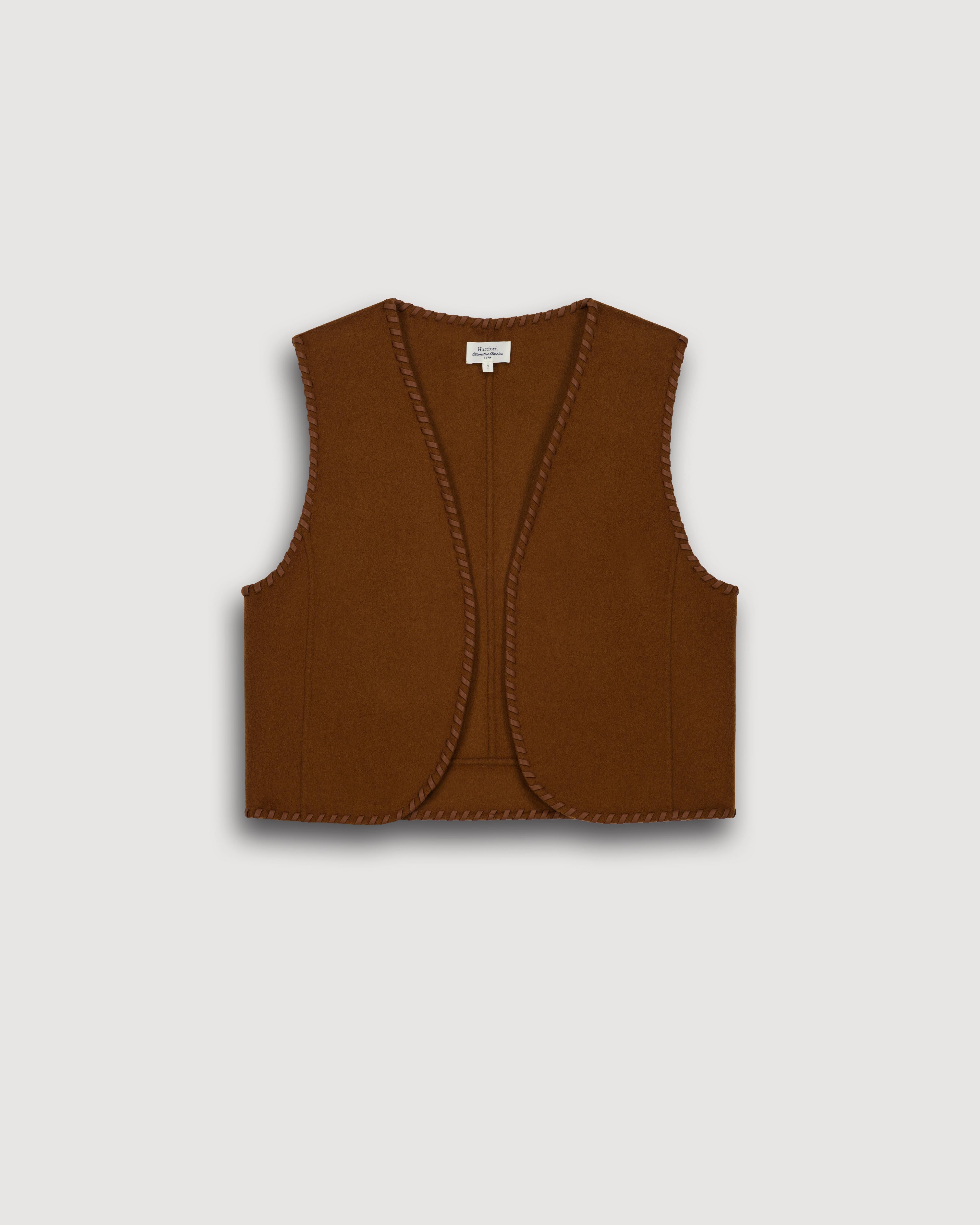 Van Women's Bronze Double-Faced Wool Vest BFVP555-02 - Women's