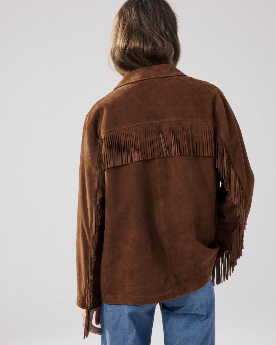 Vaquero Women's Brown Suede Leather Jacket - Image alternative