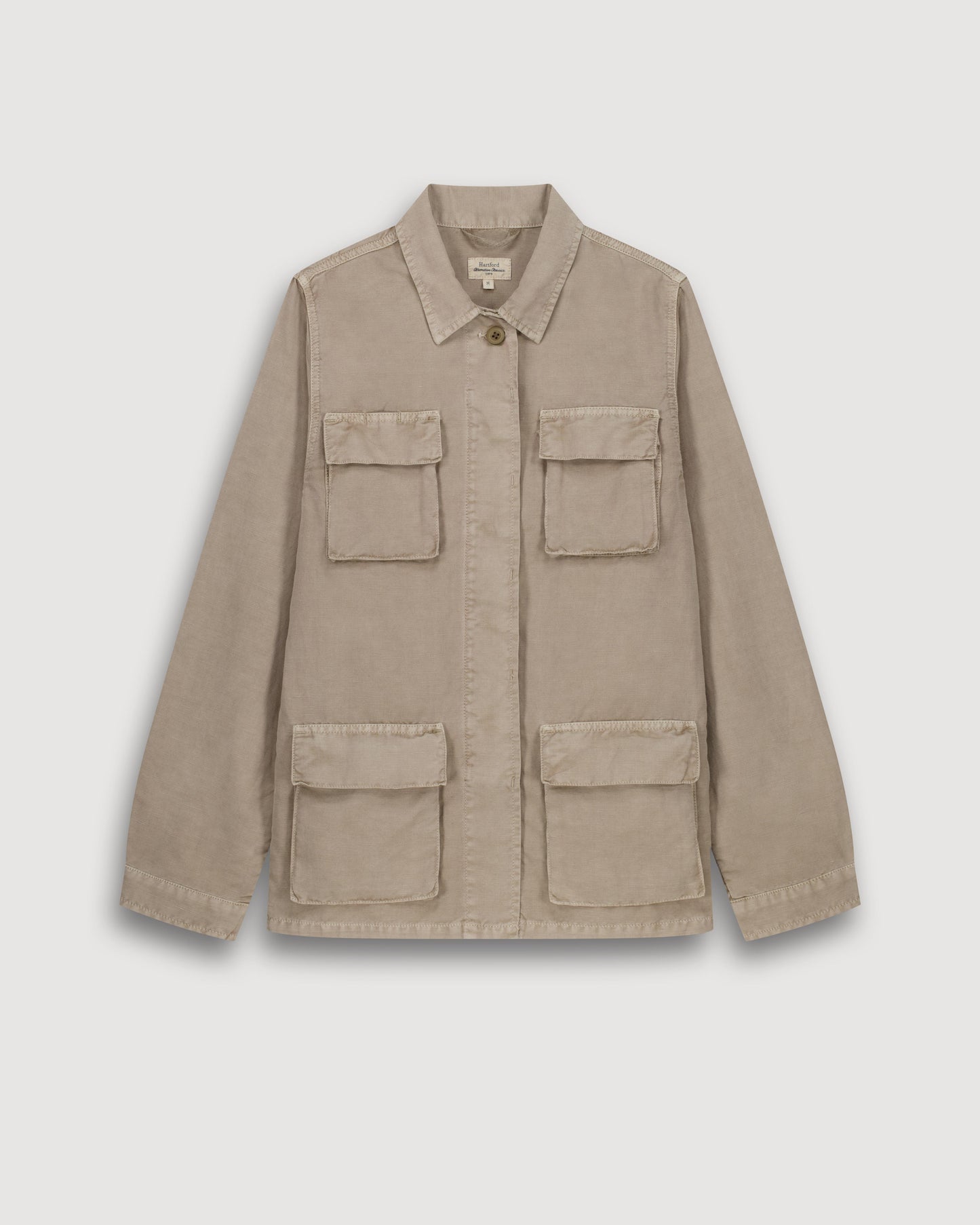 Veste Femme en Toile De Lin & Coton Khaki Vea