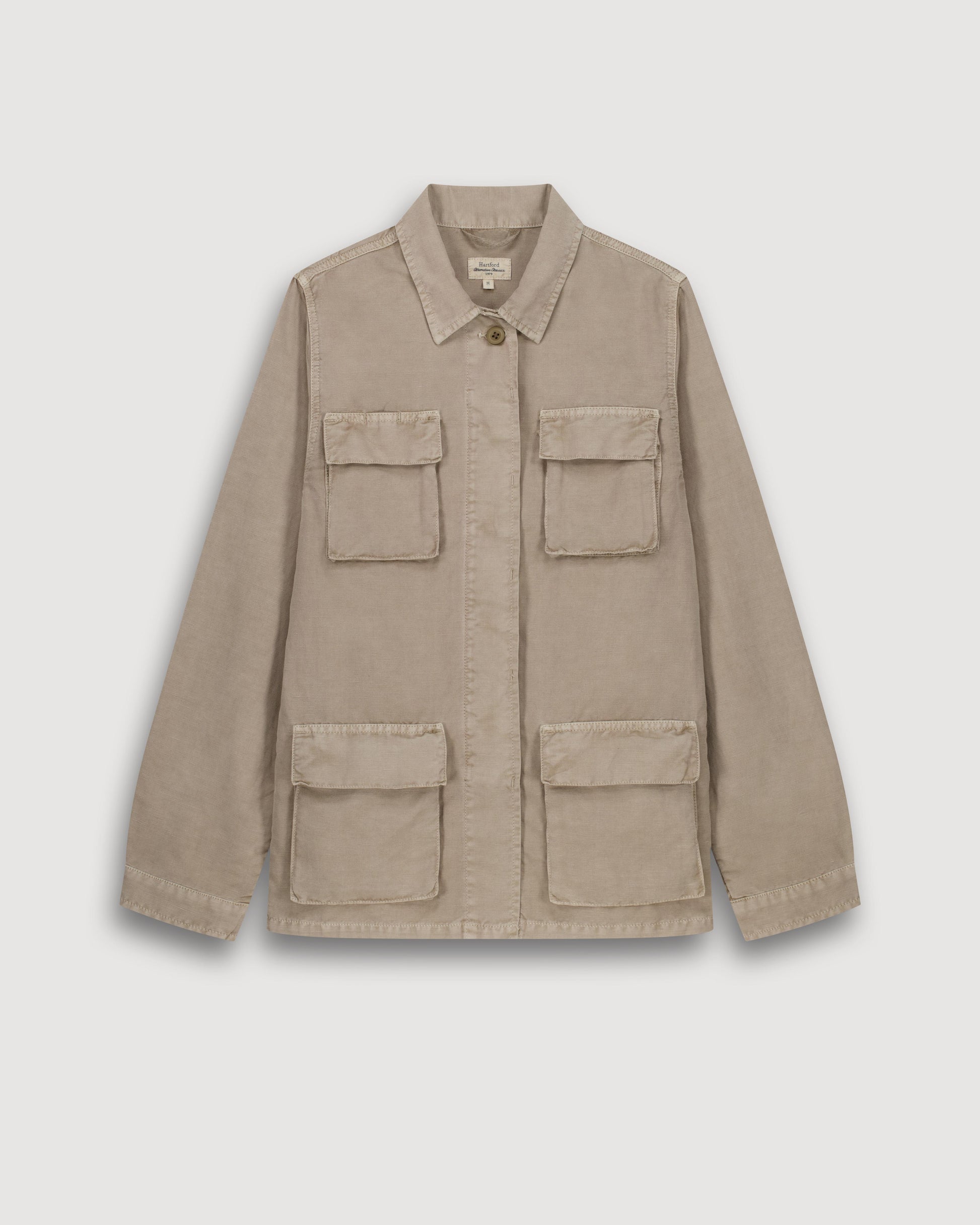Veste Femme en Toile De Lin & Coton Khaki Vea