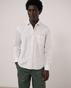 Chemise Homme en Gabardine de Coton Blanc Paul