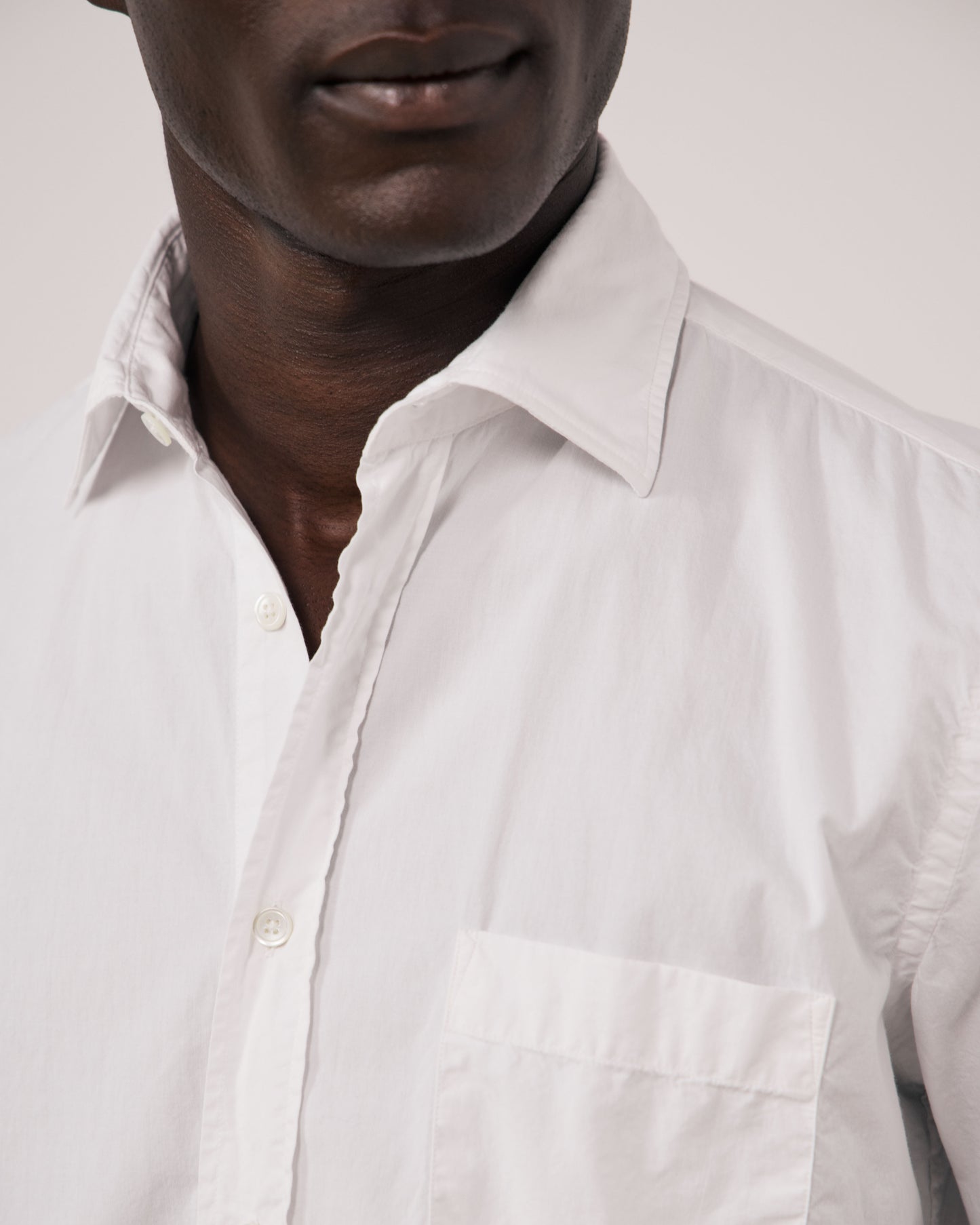 Chemise Homme en Gabardine de Coton Blanc Paul