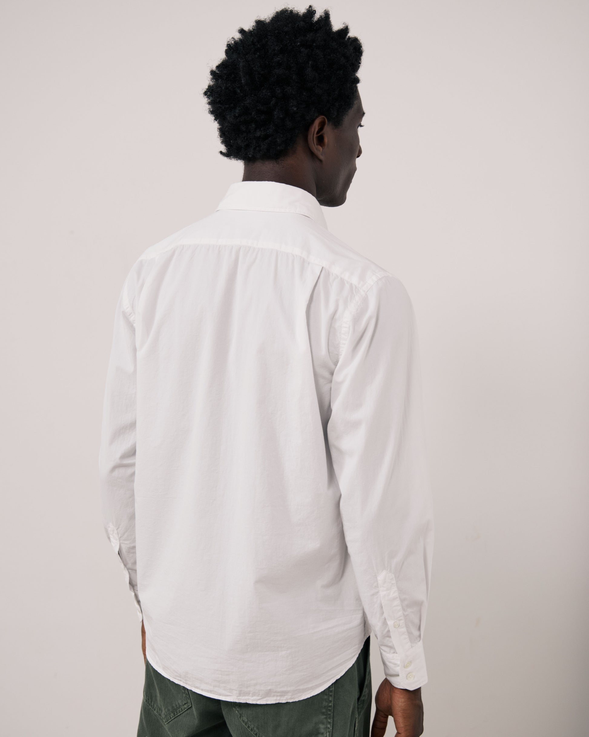 Chemise Homme en Gabardine de Coton Blanc Paul