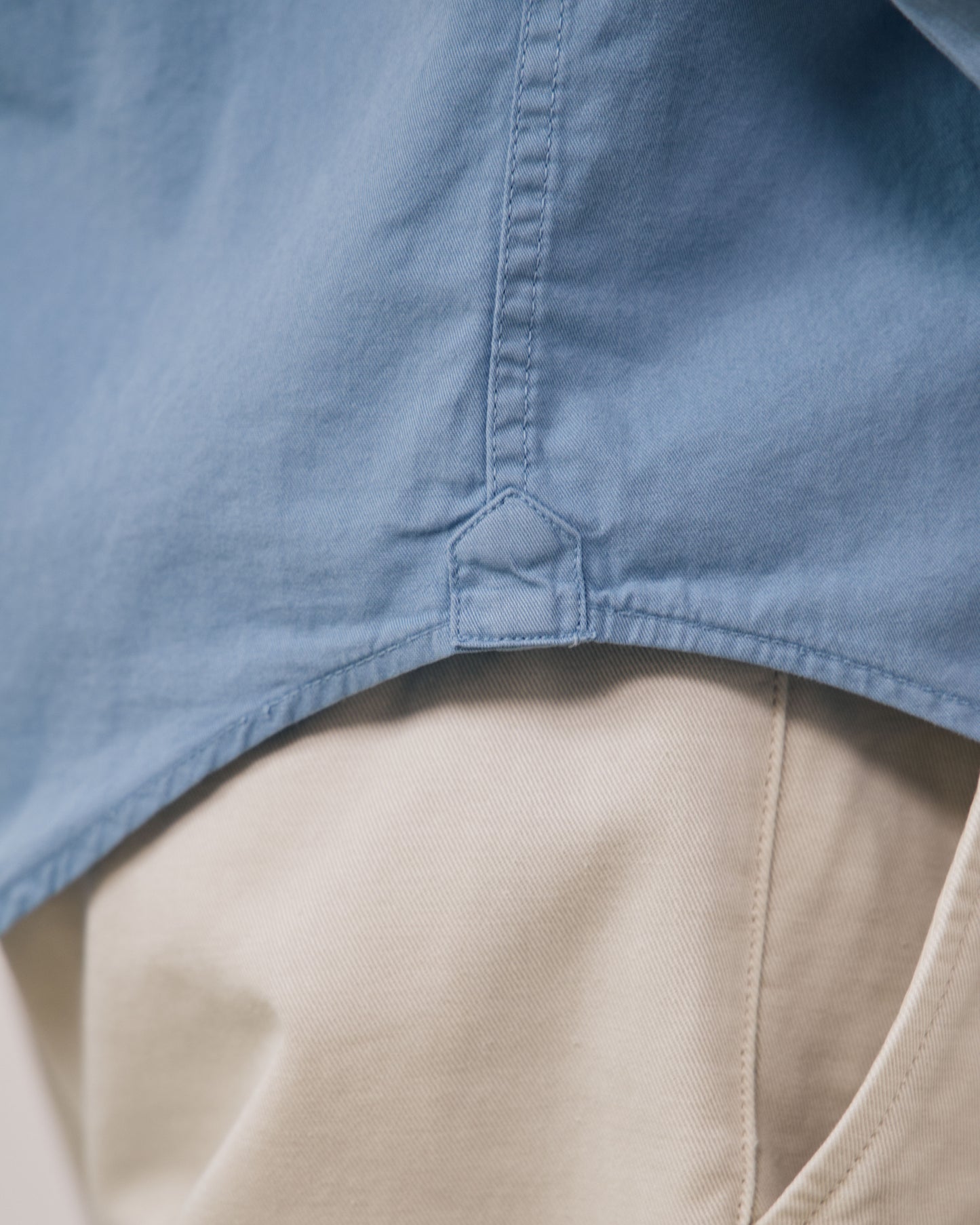 Chemise Homme en Gabardine de Coton Bleu Chambray Paul