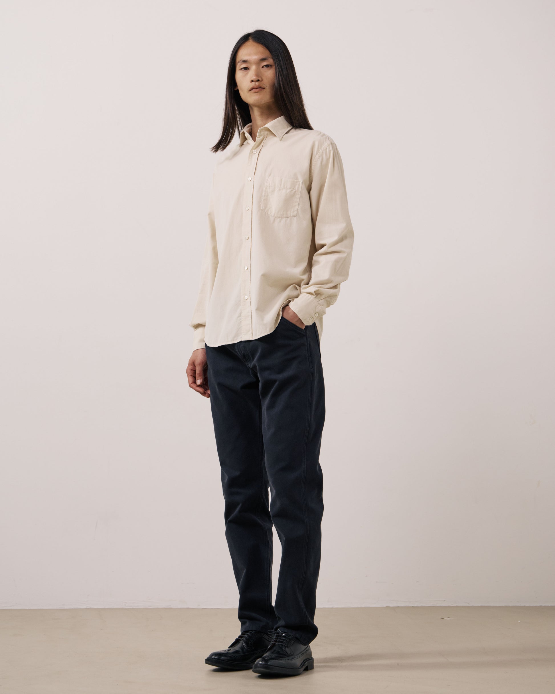 Chemise Homme en Velours Côtelé Fin Gris Paul