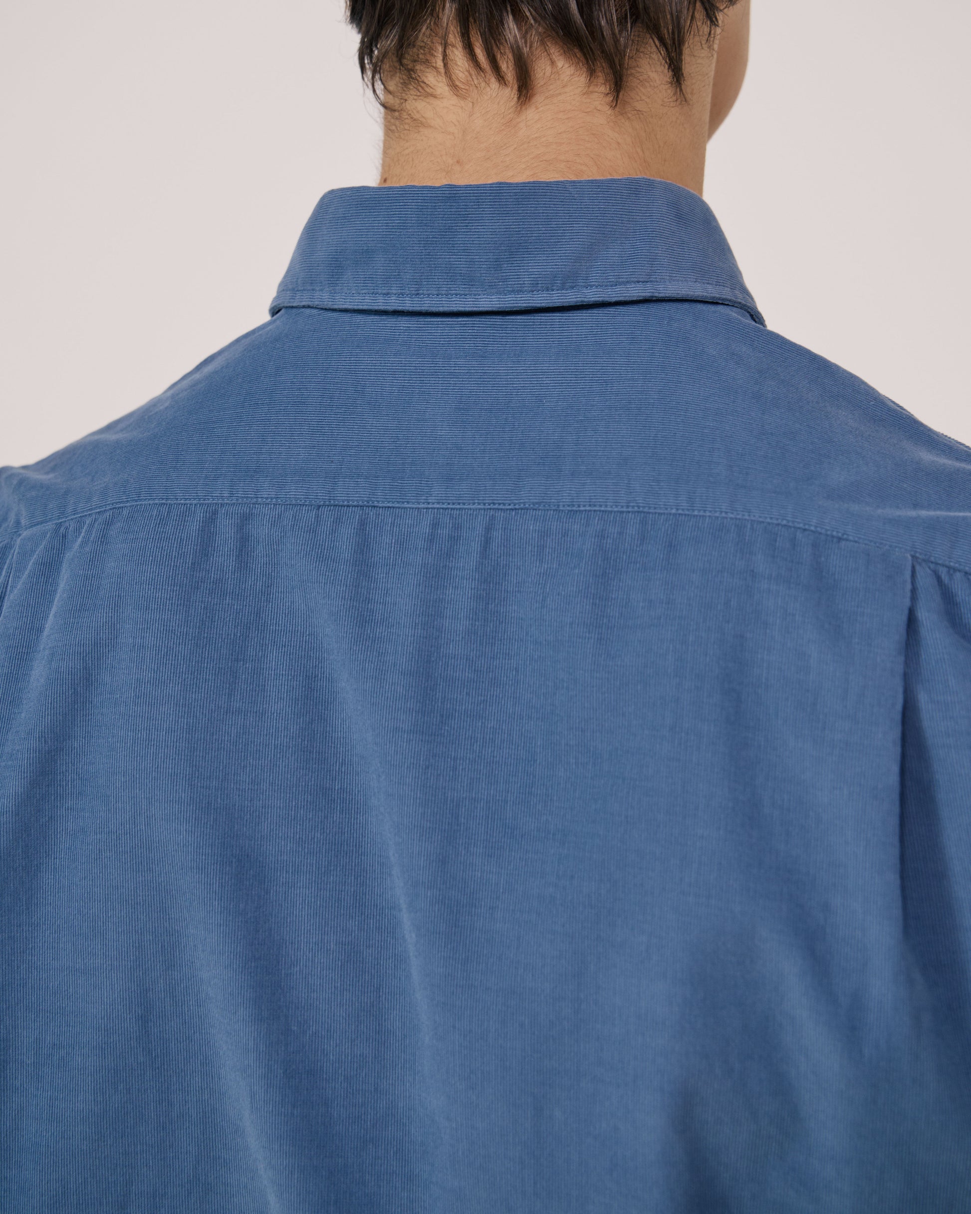 Chemise Homme en Velours Côtelé Fin Bleu Cobalt Paul