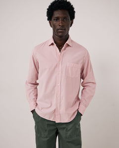 Chemise Homme en Velours Côtelé Fin Rose Poudré Paul