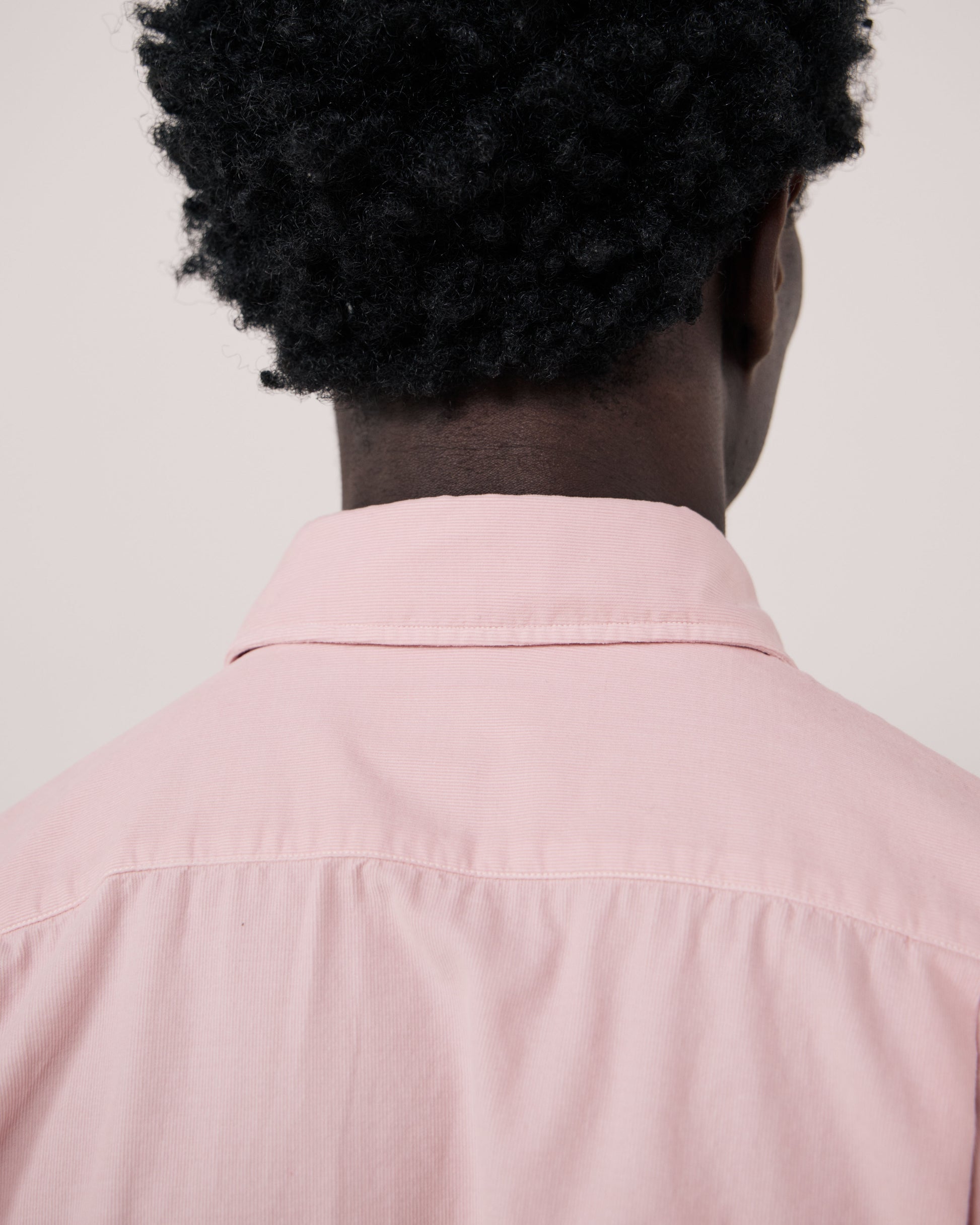 Chemise Homme en Velours Côtelé Fin Rose Poudré Paul