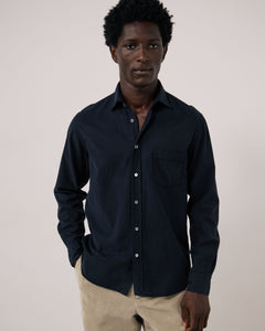 Chemise Homme en Tencel & Coton Bleu Marine Paul