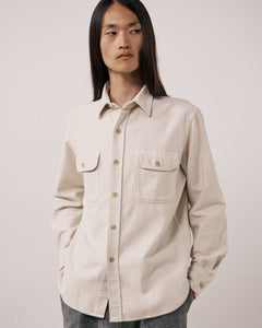 Chemise Homme en Flanelle de Coton Ecru Paco