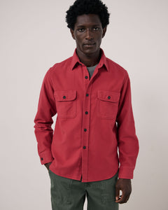 Chemise Homme en Flanelle de Coton Framboise Paco