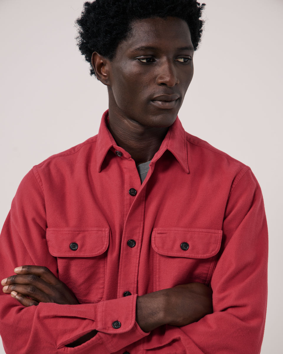 Chemise Homme en Flanelle de Coton Framboise Paco - Image 3