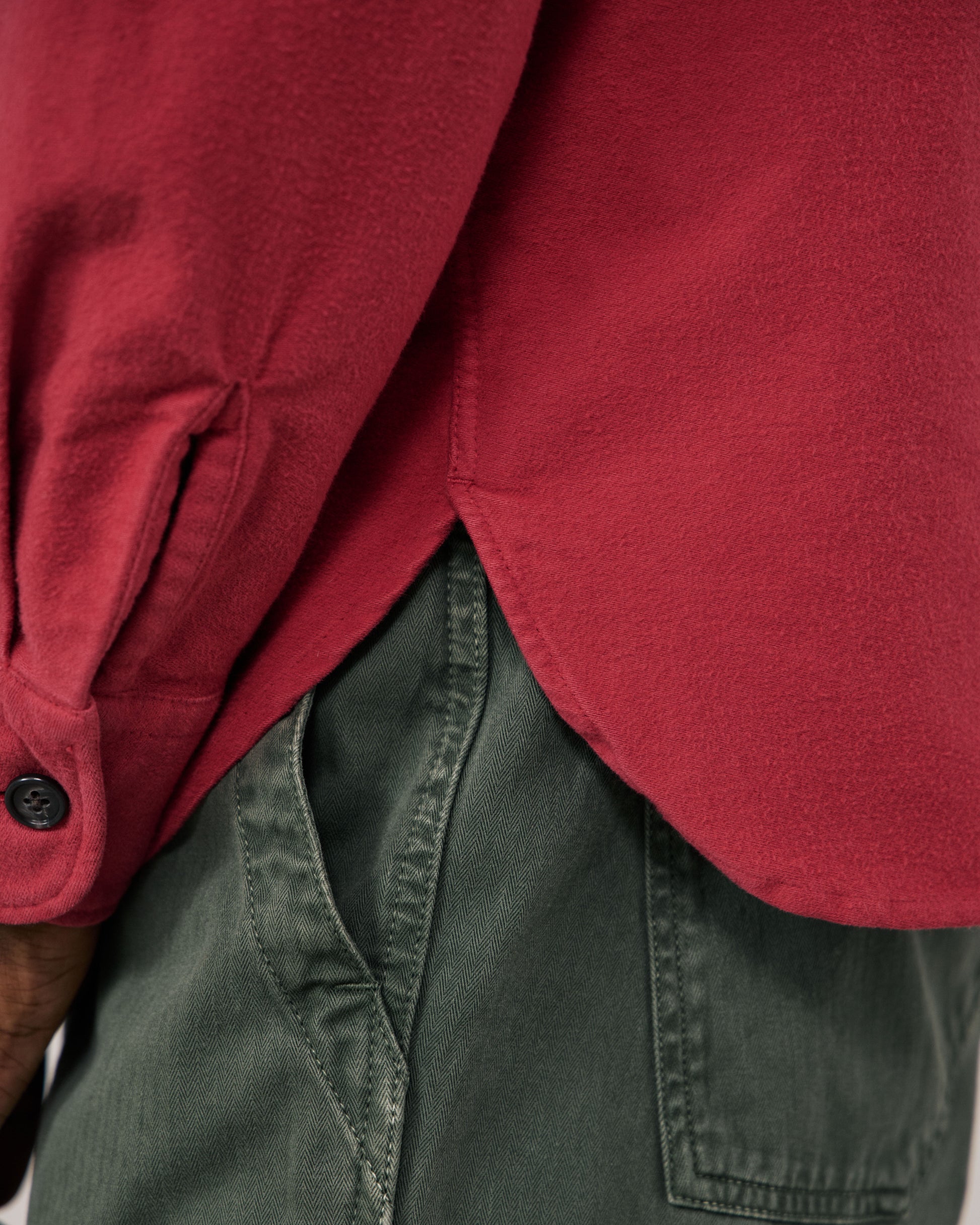 Chemise Homme en Flanelle de Coton Framboise Paco