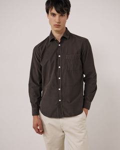 Chemise Homme en Velours Côtelé Fin Gris Storm