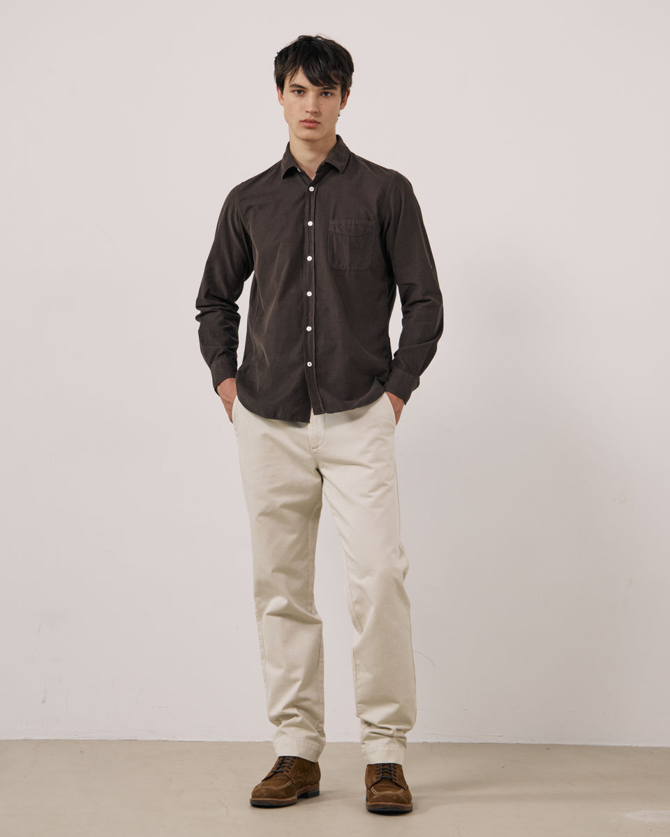 Chemise Homme en Velours Côtelé Fin Gris Storm - Image 3