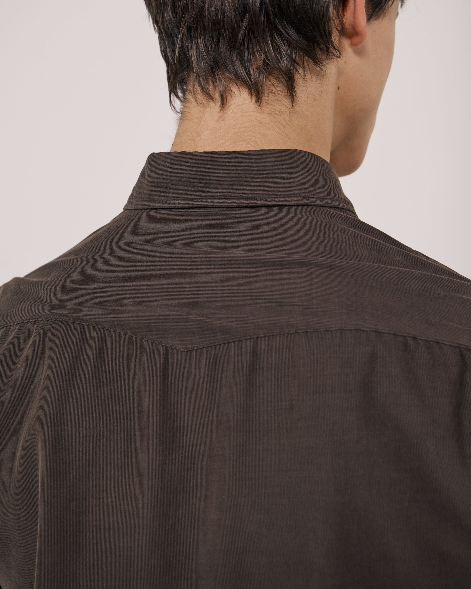 Chemise Homme en Velours Côtelé Fin Gris Storm