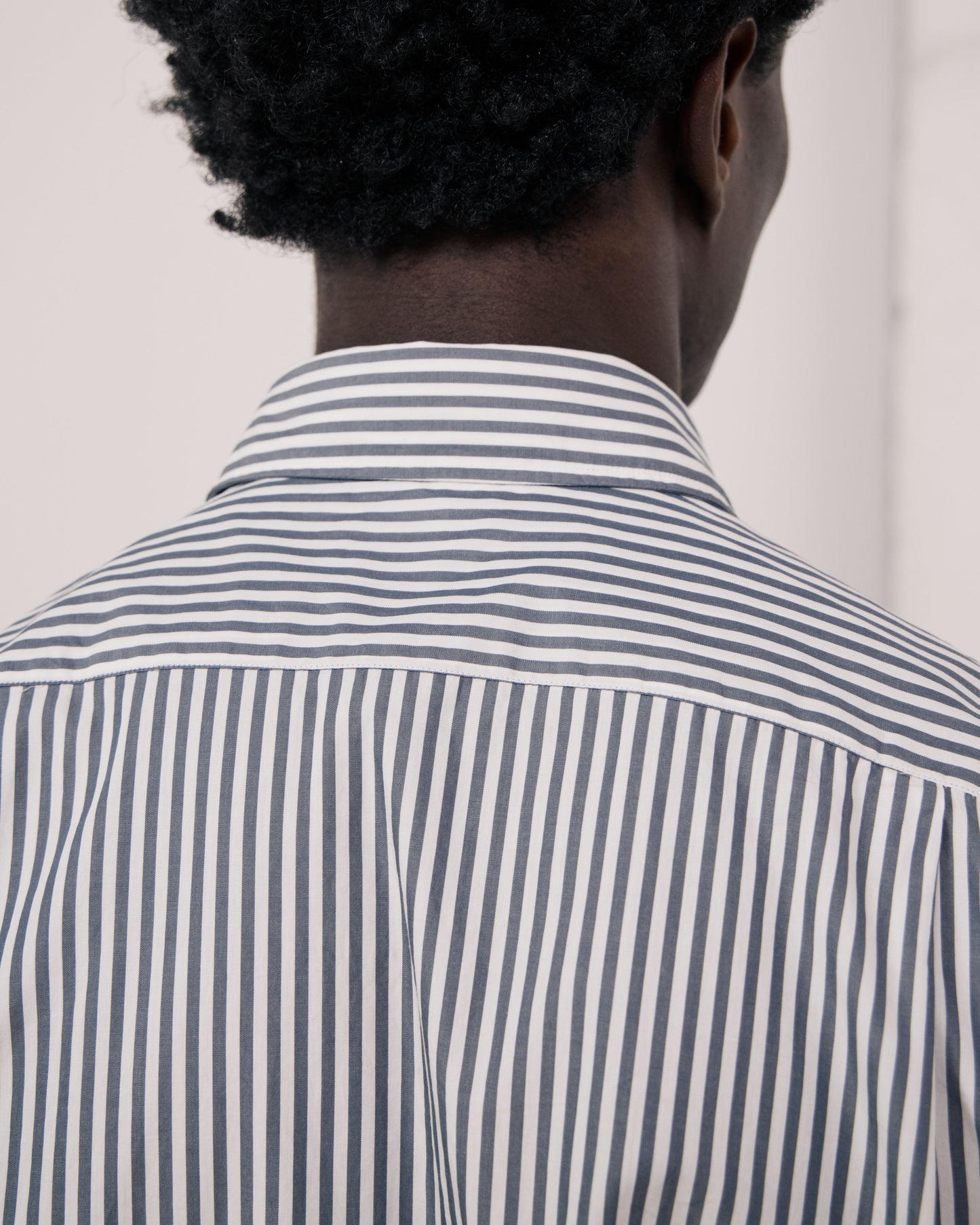 Chemise Homme en Popeline à Rayures Vert de gris Paul