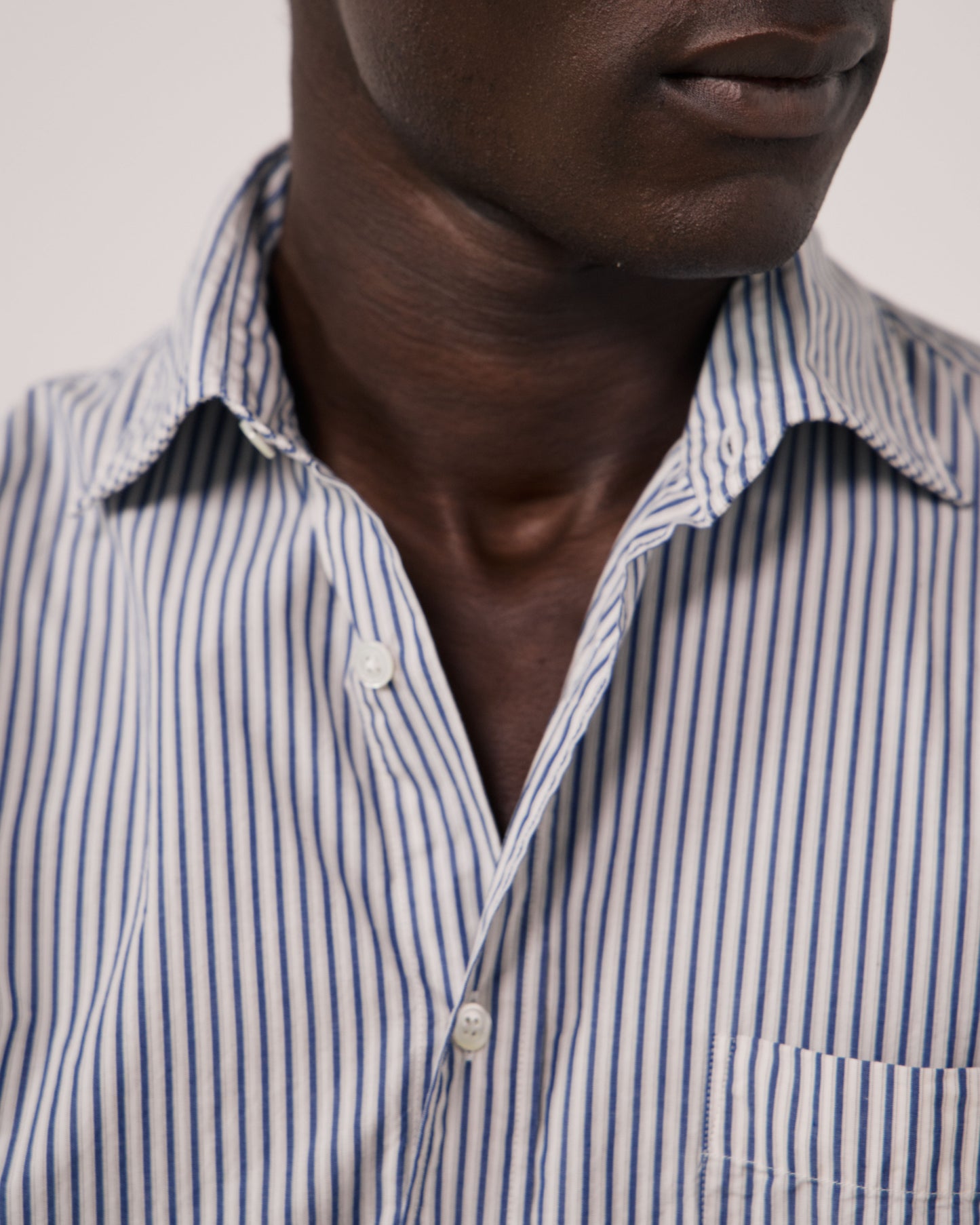 Chemise Homme en Popeline à Rayures Bleu Marine Paul
