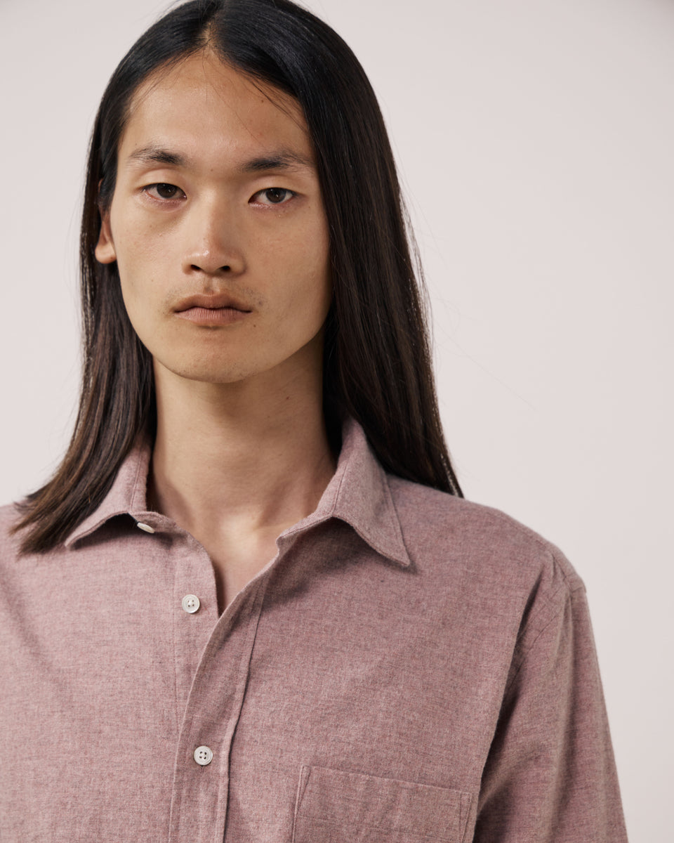 Chemise Homme en Flanelle Rose Poudré Paul - Image 3