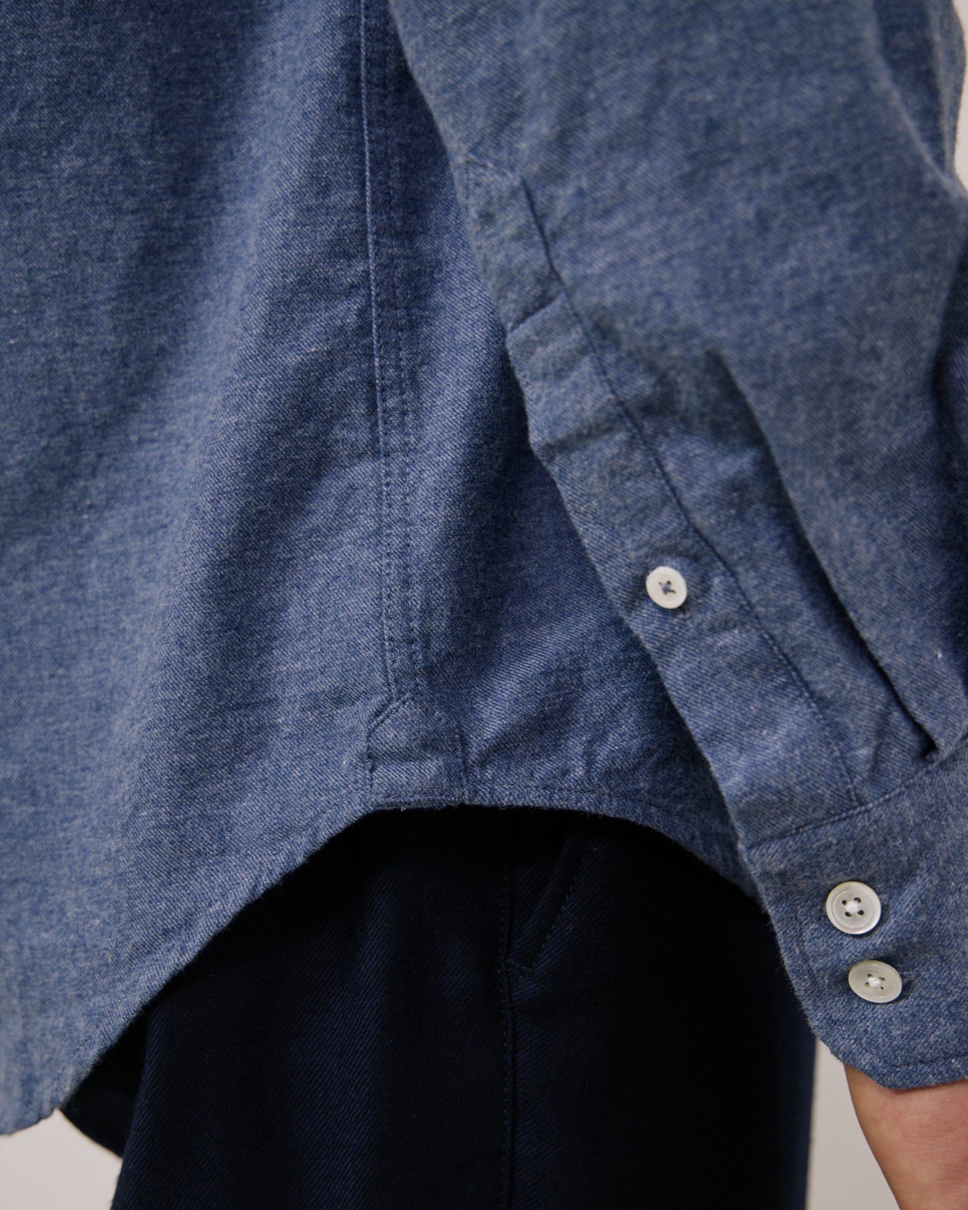 Chemise Homme en Flanelle Bleu Denim Paul